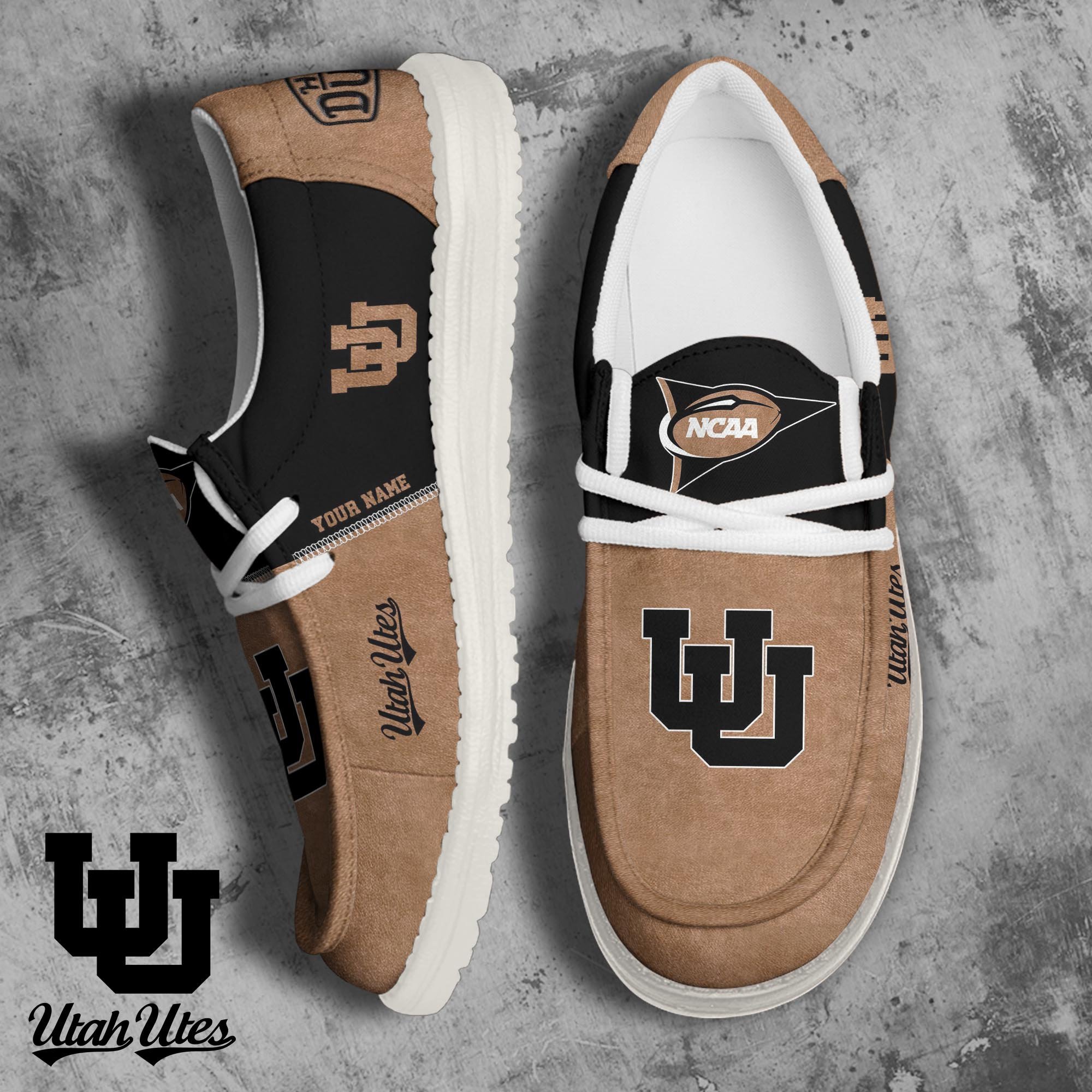 Utah Utes Football Hey Dude Canvas Loafer Shoes 2024 Version Custom Your Name, Sport Shoes For Fan, Fan Gifts ETRG-61846