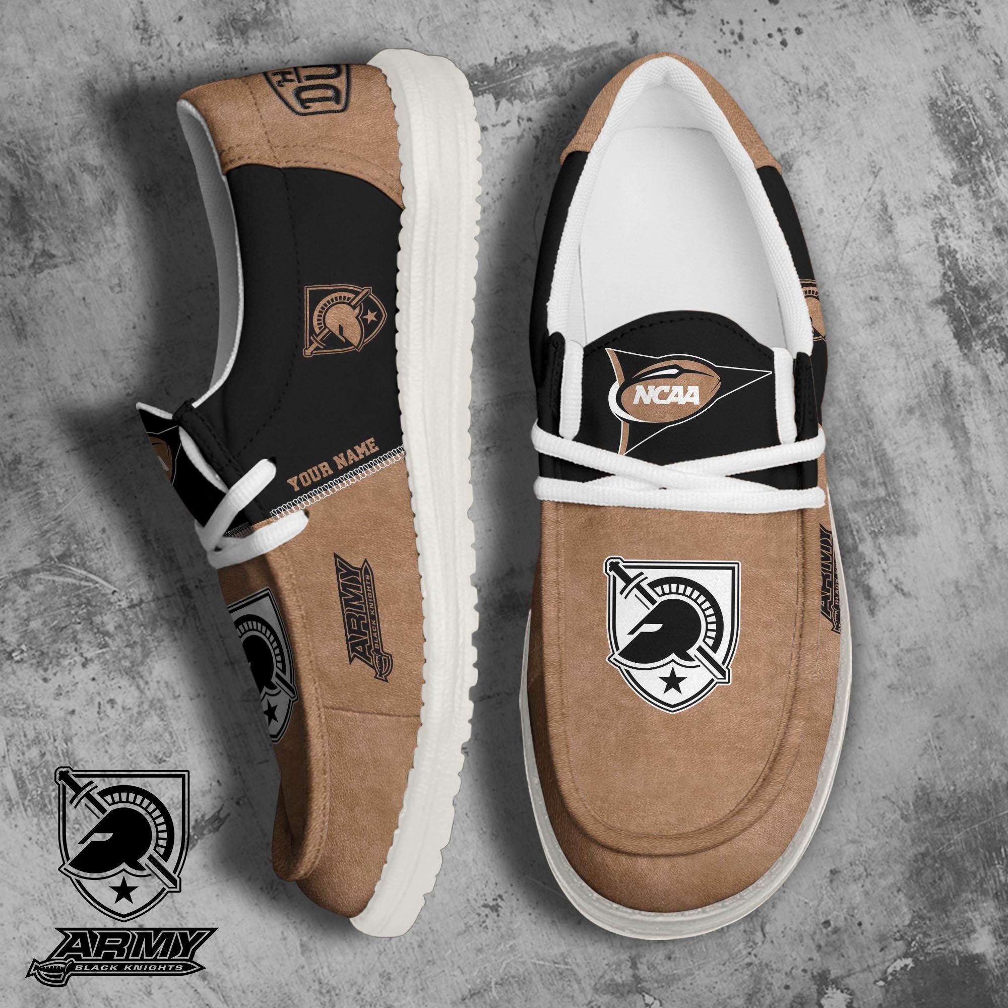 Army Black Knights Football Hey Dude Canvas Loafer Shoes 2024 Version Custom Your Name, Sport Shoes For Fan, Fan Gifts ETRG-61846