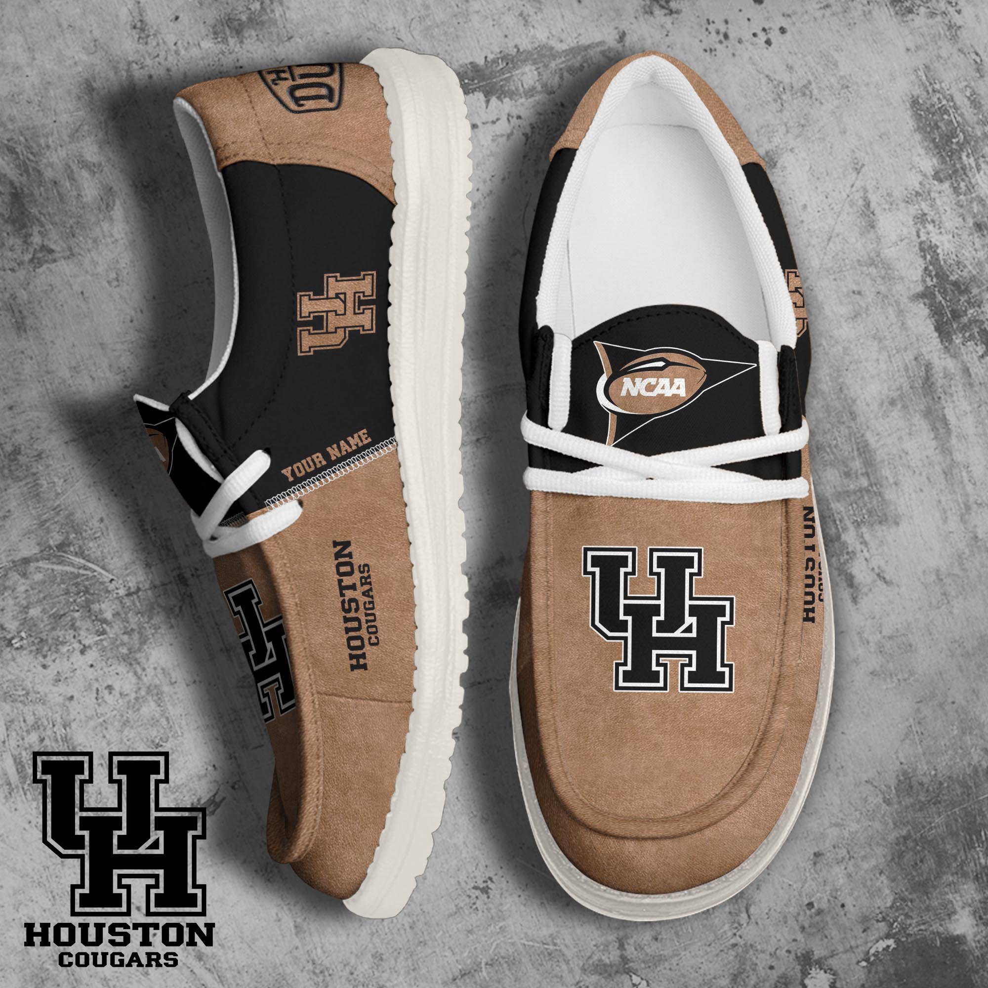 Houston Cougars Football Hey Dude Canvas Loafer Shoes 2024 Version Custom Your Name, Sport Shoes For Fan, Fan Gifts ETRG-61846