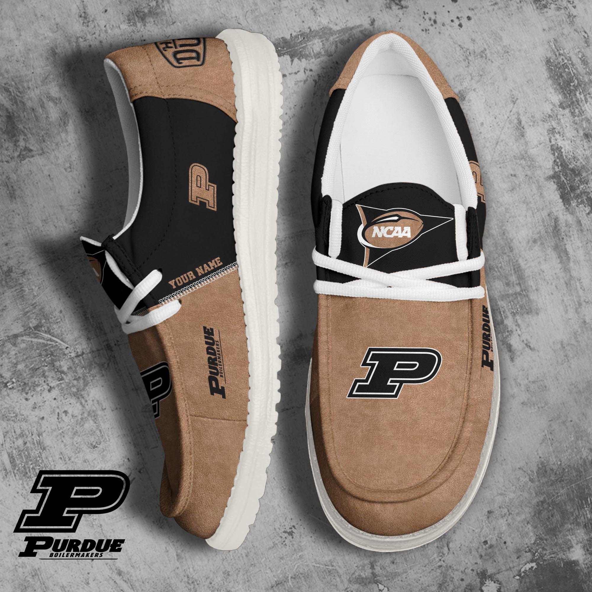 Purdue Boilermakers Football Hey Dude Canvas Loafer Shoes 2024 Version Custom Your Name, Sport Shoes For Fan, Fan Gifts ETRG-61846