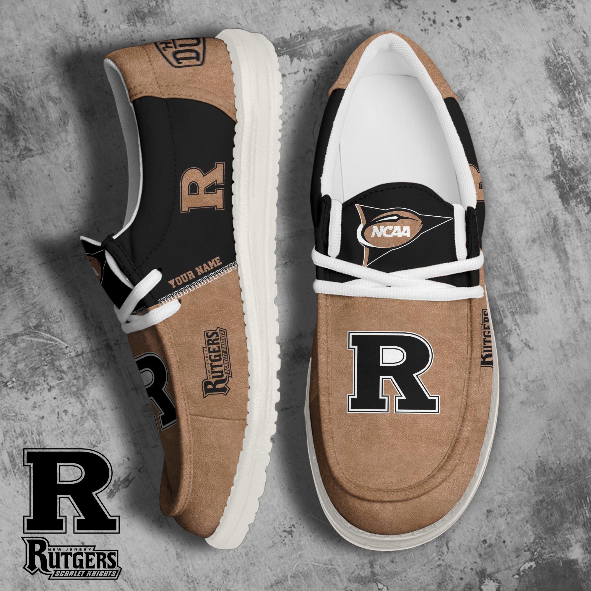 Rutgers Scarlet Knights Football Hey Dude Canvas Loafer Shoes 2024 Version Custom Your Name, Sport Shoes For Fan, Fan Gifts ETRG-61846