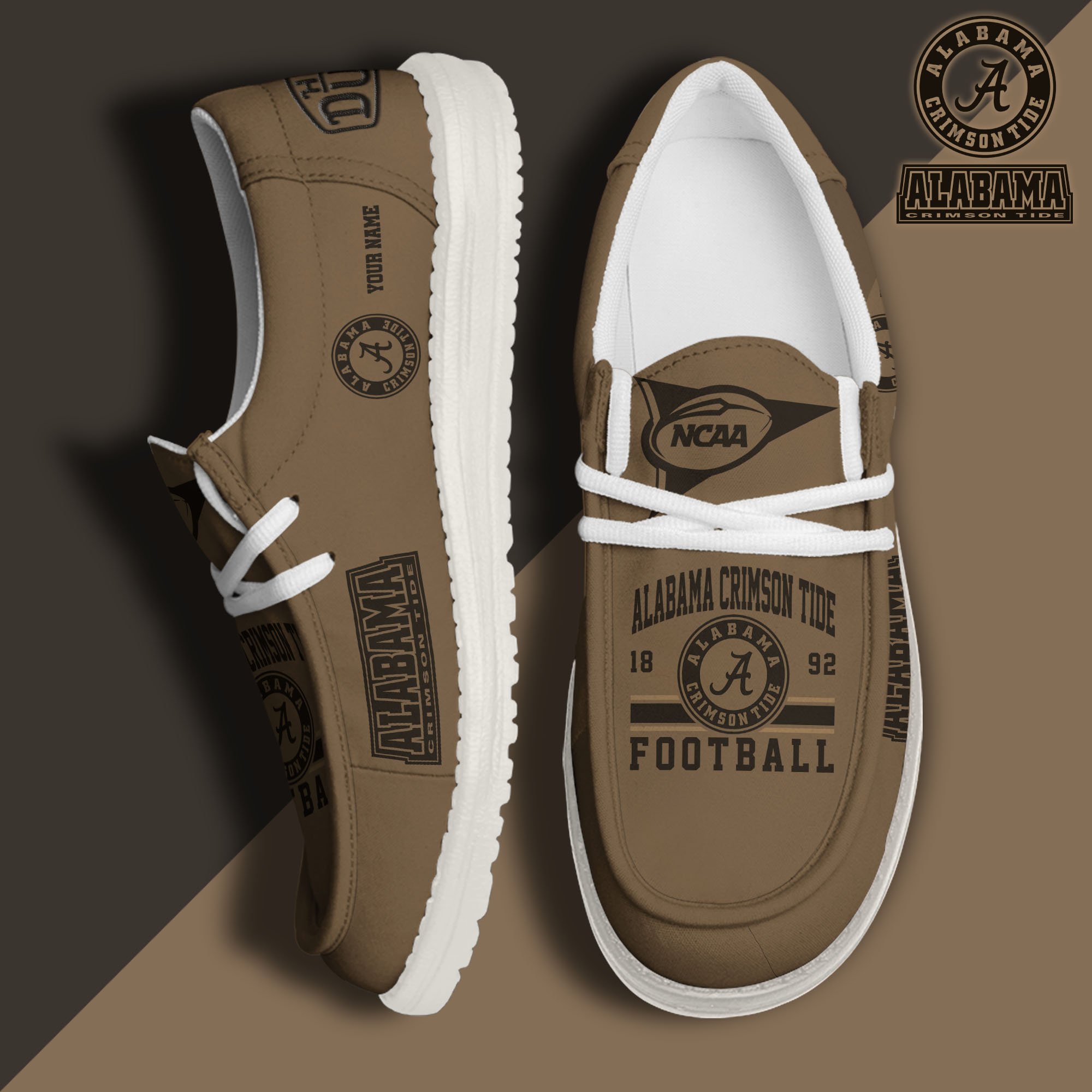 Alabama Crimson Tide Hey Dude Canvas Loafer Shoes 2024 Version Custom Your Name, Football Team Shoes, Sport Gifts ETRG-61850