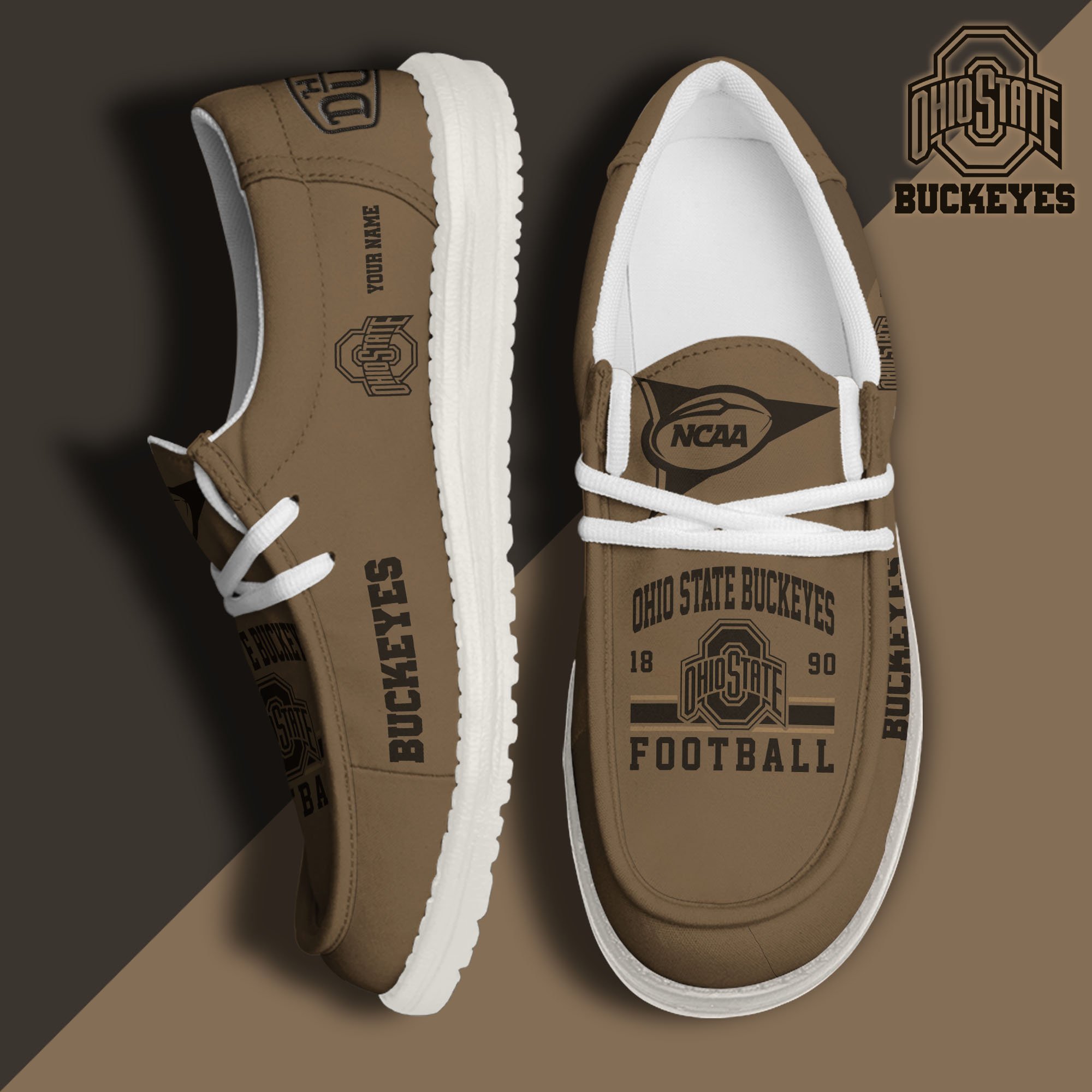 Ohio State Buckeyes Hey Dude Canvas Loafer Shoes 2024 Version Custom Your Name, Football Team Shoes, Sport Gifts ETRG-61850