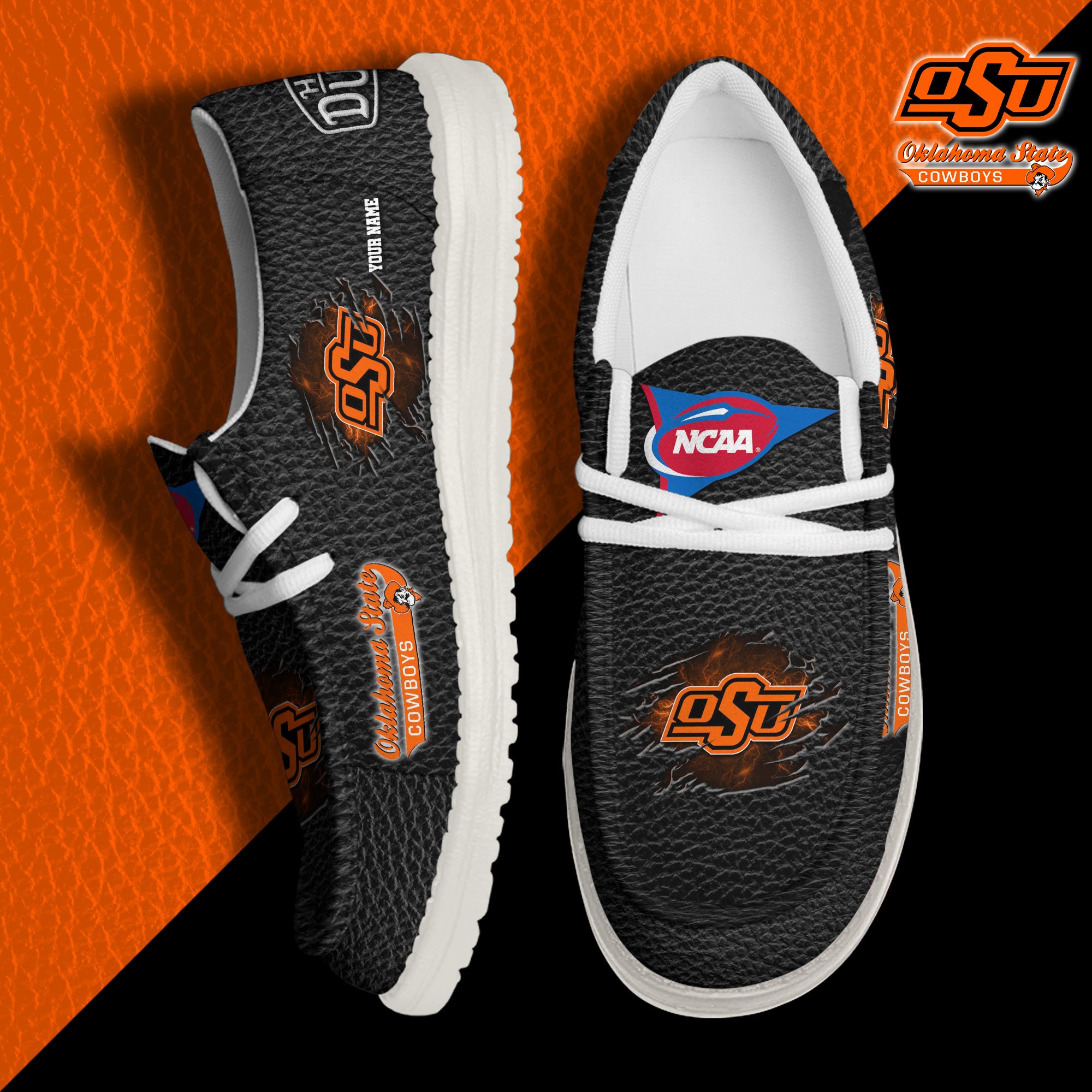 Oklahoma State Cowboys Hey Dude Canvas Loafer Shoes 2024 Version Custom Your Name, Sport Shoes For Lovers, Sport Team Shoes ETRG-61855