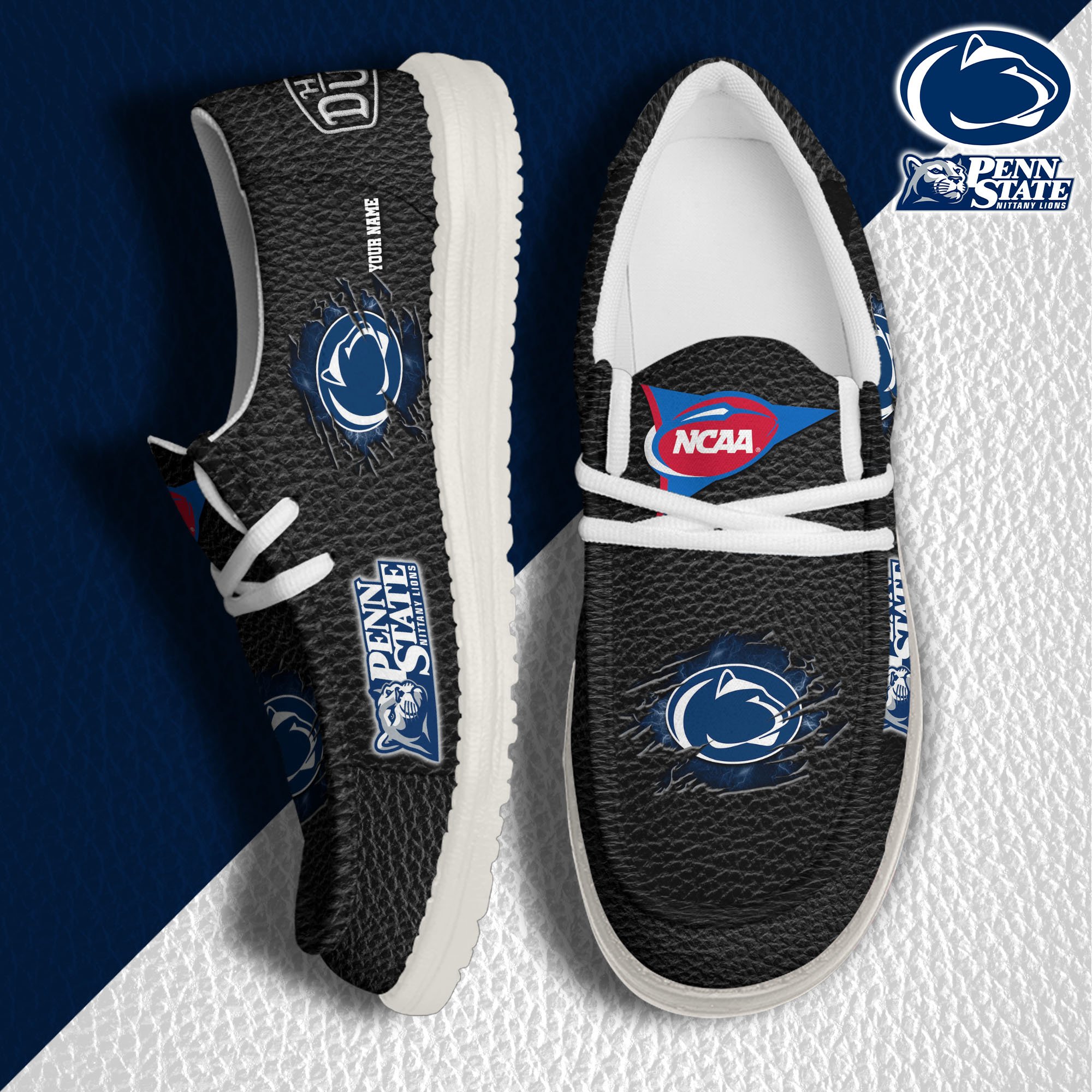 Penn State Nittany Lions Hey Dude Canvas Loafer Shoes 2024 Version Custom Your Name, Sport Shoes For Lovers, Sport Team Shoes ETRG-61855