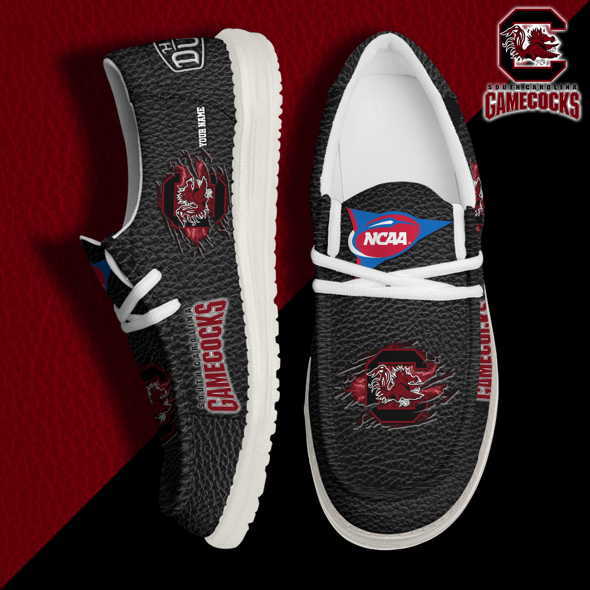 South Carolina Gamecocks Hey Dude Canvas Loafer Shoes 2024 Version Custom Your Name, Sport Shoes For Lovers, Sport Team Shoes ETRG-61855