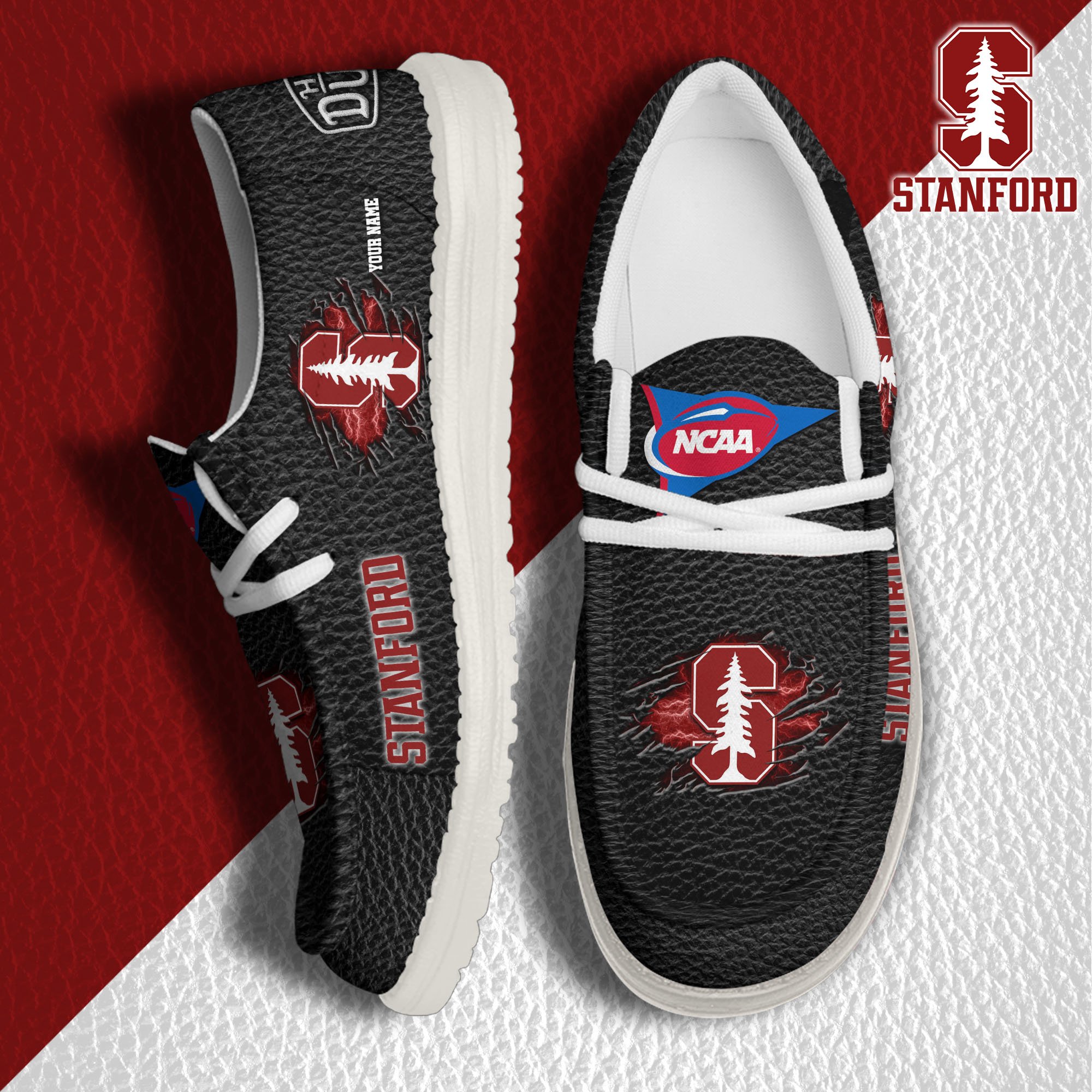 Stanford Cardinal Hey Dude Canvas Loafer Shoes 2024 Version Custom Your Name, Sport Shoes For Lovers, Sport Team Shoes ETRG-61855