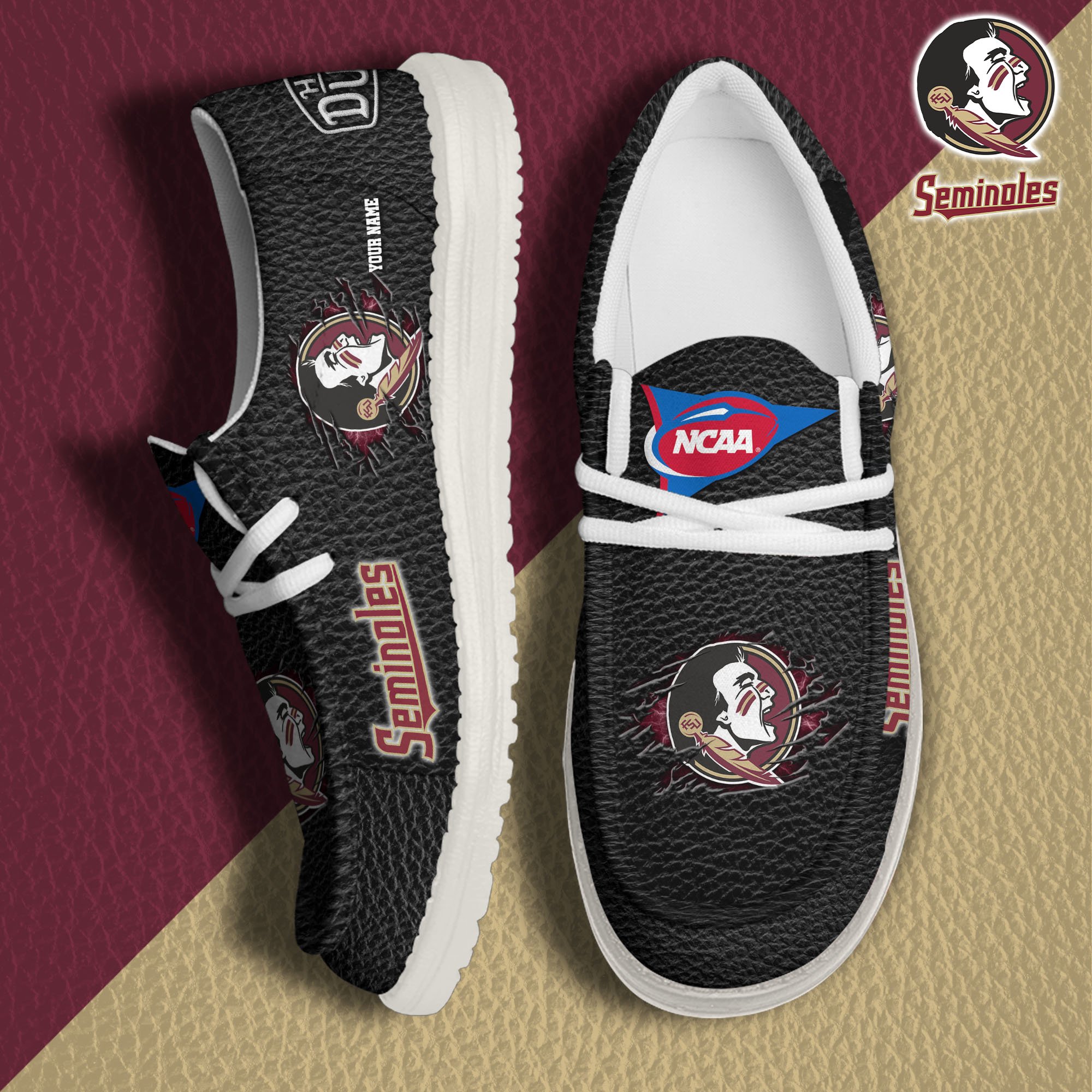 Florida State Seminoles Hey Dude Canvas Loafer Shoes 2024 Version Custom Your Name, Sport Shoes For Lovers, Sport Team Shoes ETRG-61855