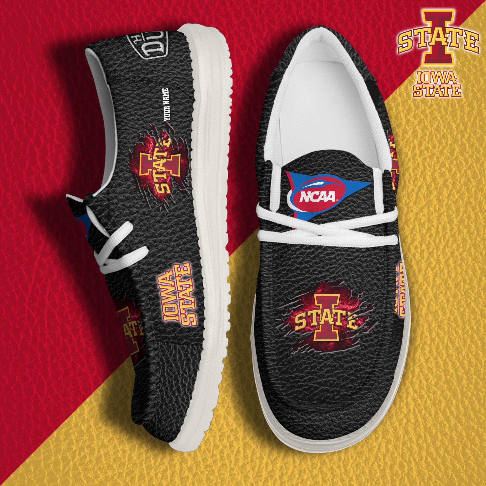 Iowa State Cyclones Hey Dude Canvas Loafer Shoes 2024 Version Custom Your Name, Sport Shoes For Lovers, Sport Team Shoes ETRG-61855