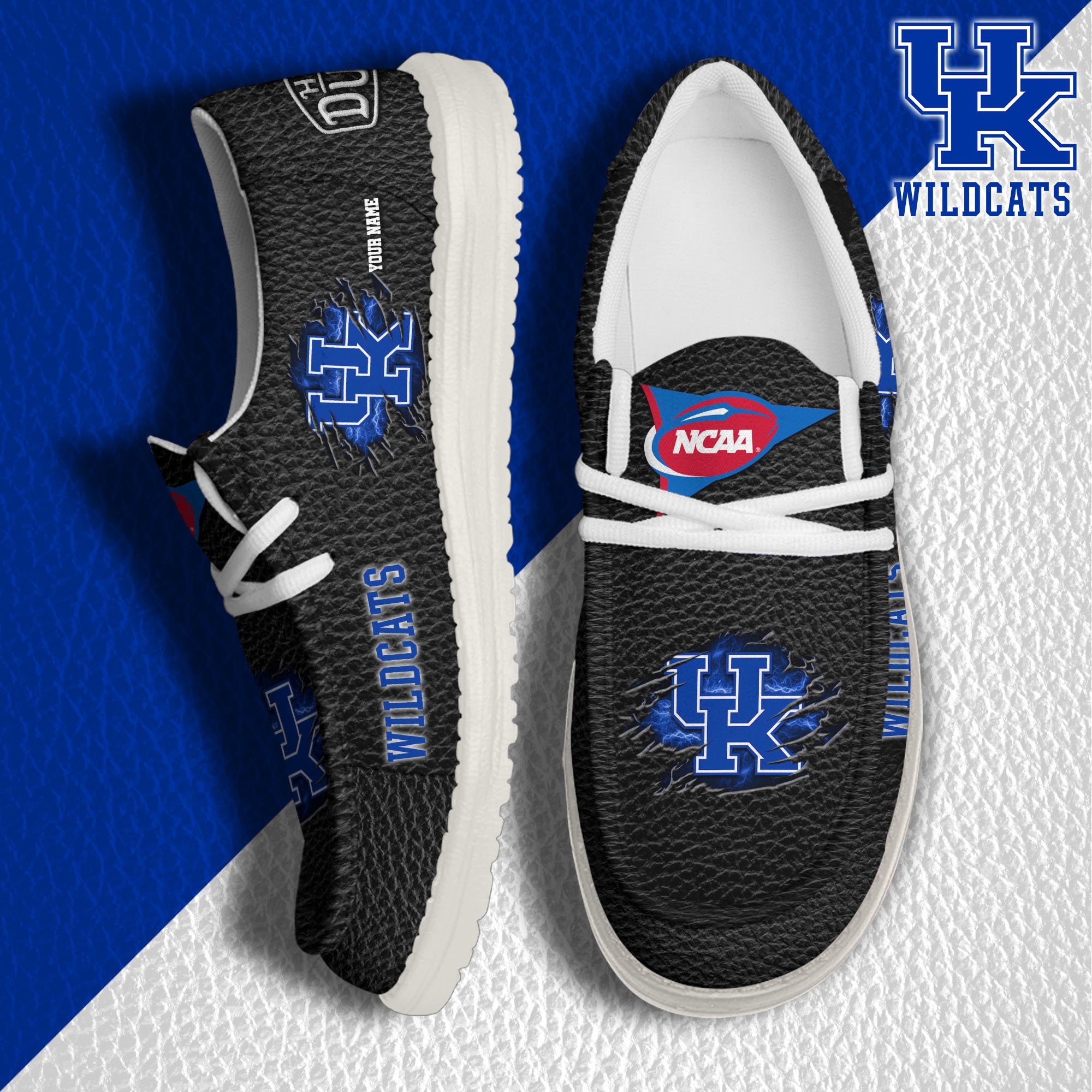 Kentucky Wildcats Hey Dude Canvas Loafer Shoes 2024 Version Custom Your Name, Sport Shoes For Lovers, Sport Team Shoes ETRG-61855