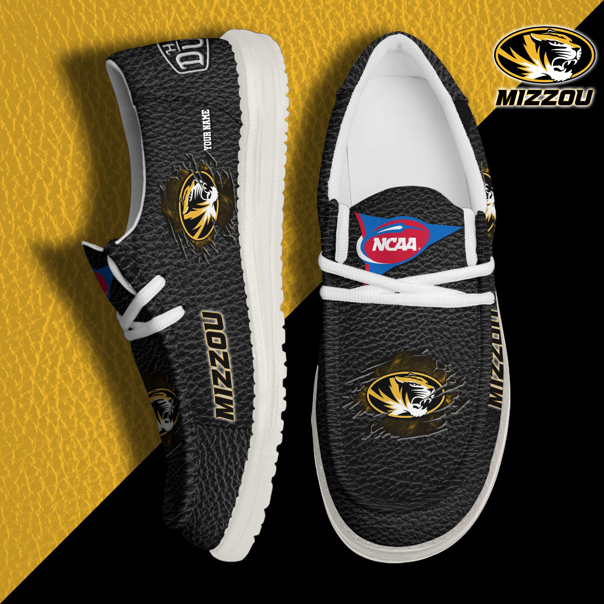 Missouri Tigers Hey Dude Canvas Loafer Shoes 2024 Version Custom Your Name, Sport Shoes For Lovers, Sport Team Shoes ETRG-61855