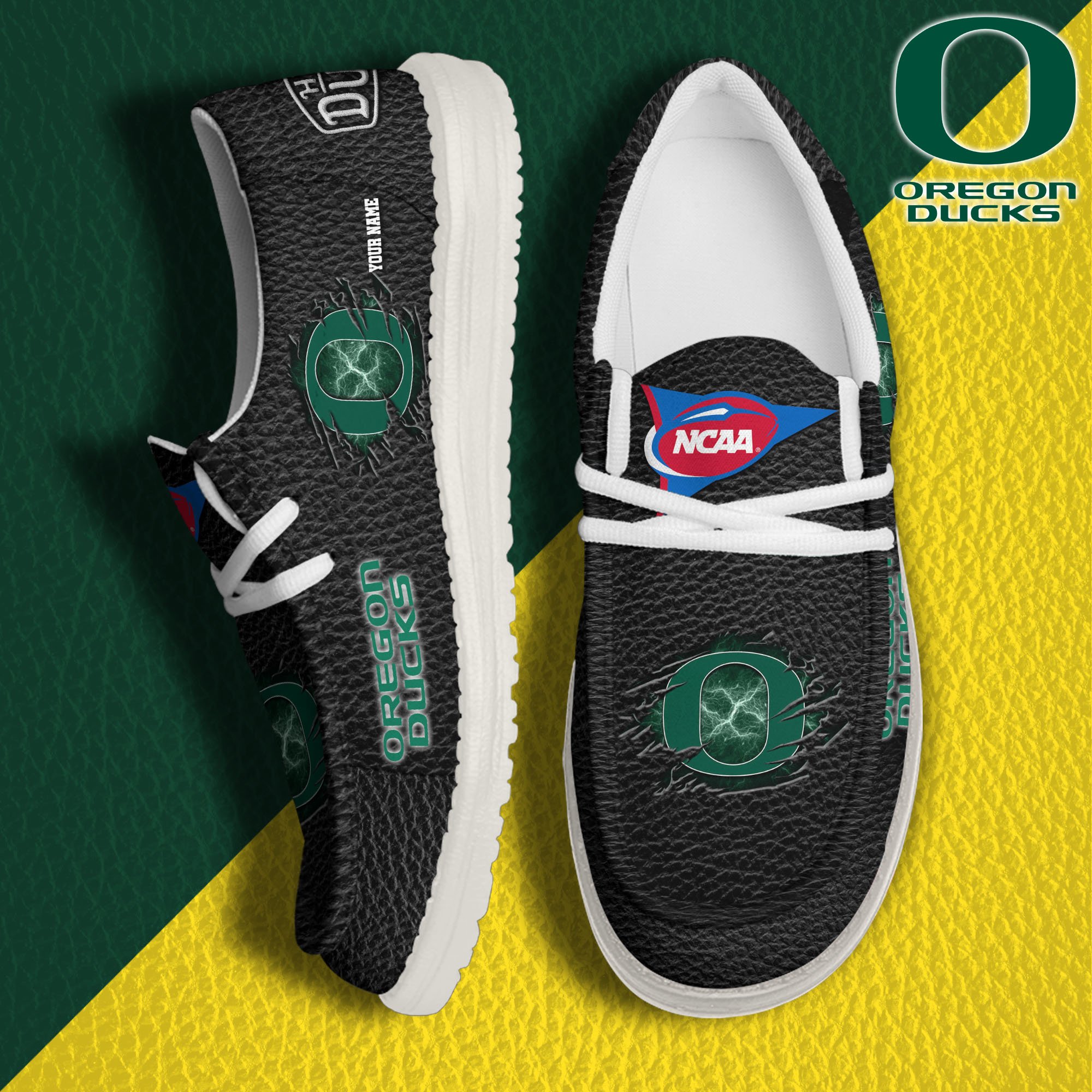 Oregon Ducks Hey Dude Canvas Loafer Shoes 2024 Version Custom Your Name, Sport Shoes For Lovers, Sport Team Shoes ETRG-61855