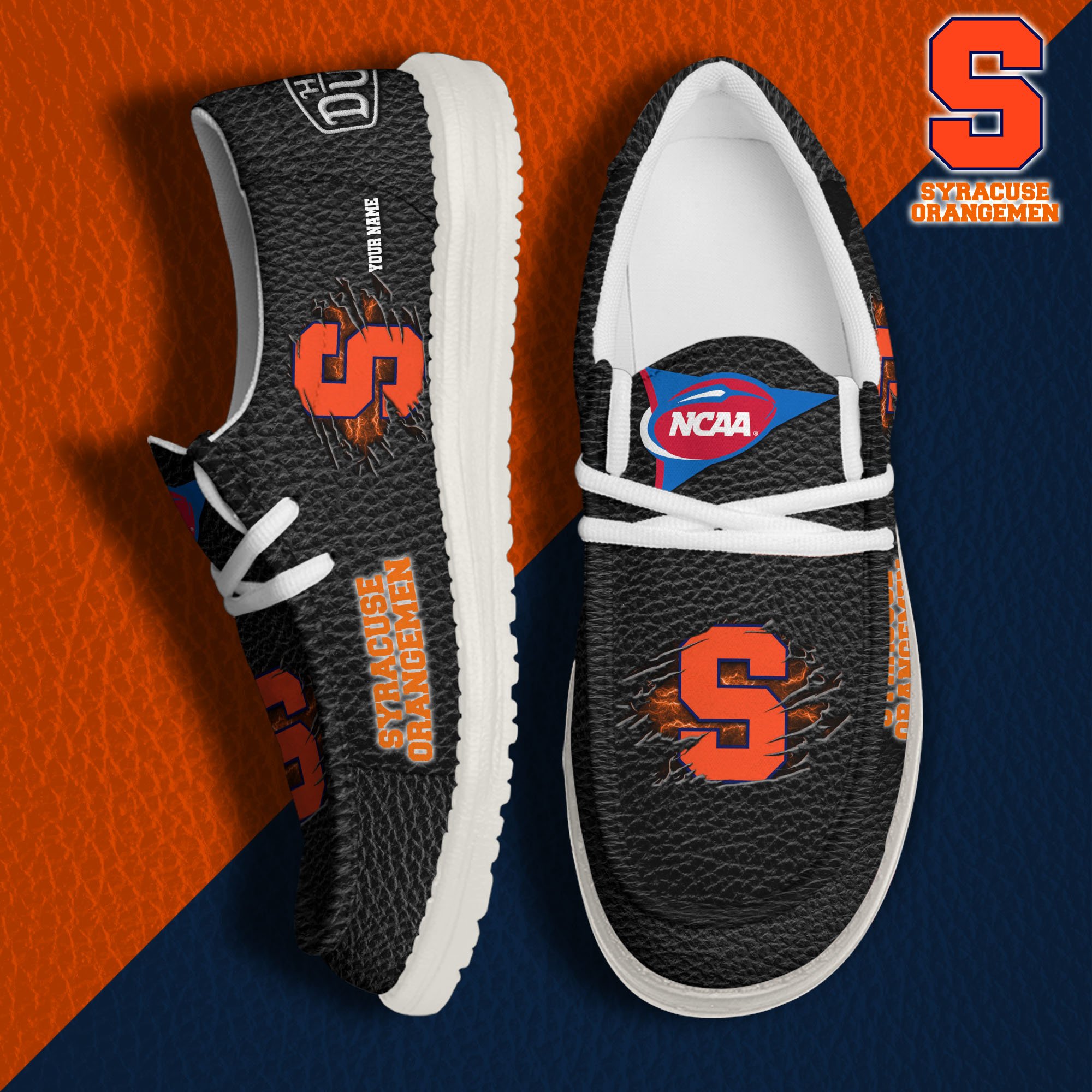 Syracuse Orange Hey Dude Canvas Loafer Shoes 2024 Version Custom Your Name, Sport Shoes For Lovers, Sport Team Shoes ETRG-61855