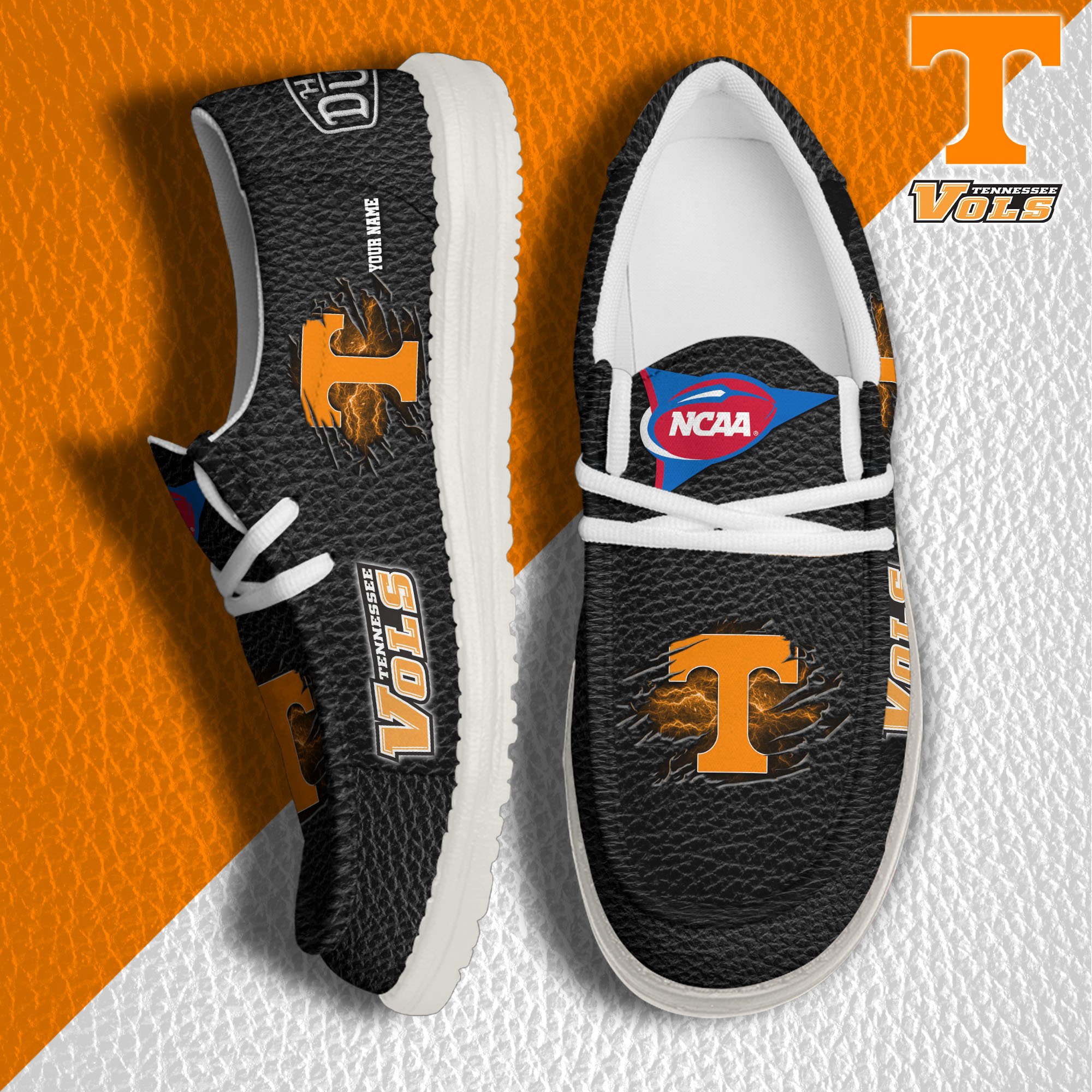 Tennessee Volunteers Hey Dude Canvas Loafer Shoes 2024 Version Custom Your Name, Sport Shoes For Lovers, Sport Team Shoes ETRG-61855