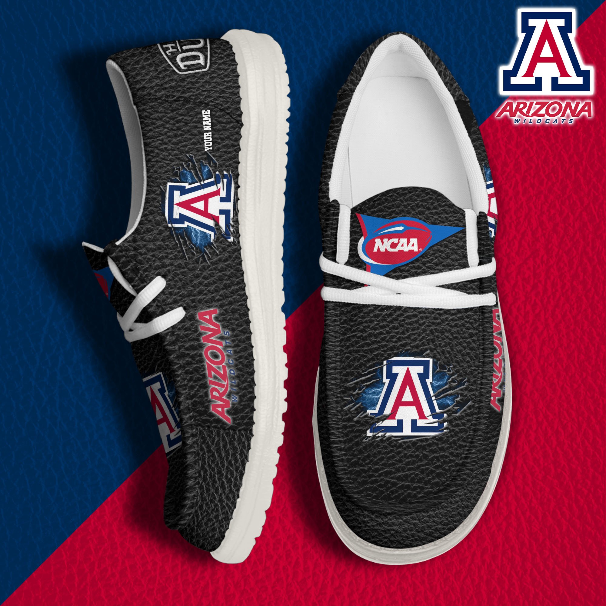 Arizona Wildcats Hey Dude Canvas Loafer Shoes 2024 Version Custom Your Name, Sport Shoes For Lovers, Sport Team Shoes ETRG-61855