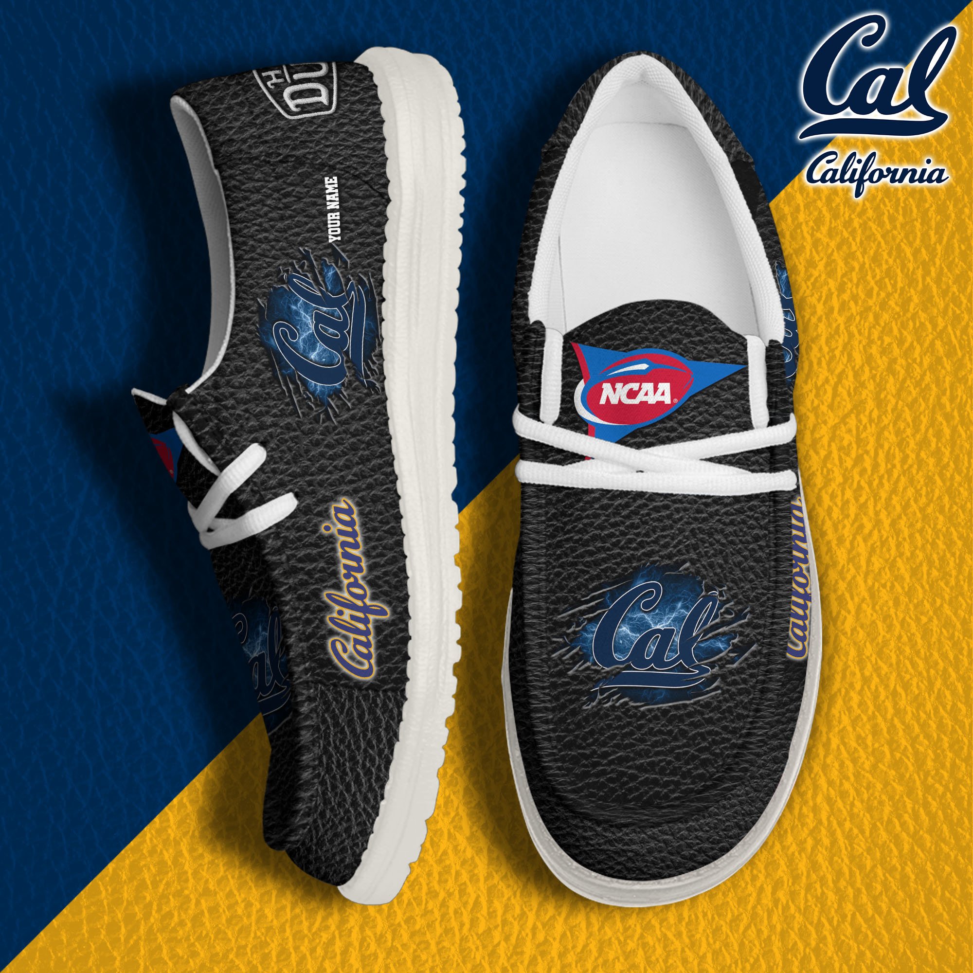 California Golden Bears Hey Dude Canvas Loafer Shoes 2024 Version Custom Your Name, Sport Shoes For Lovers, Sport Team Shoes ETRG-61855