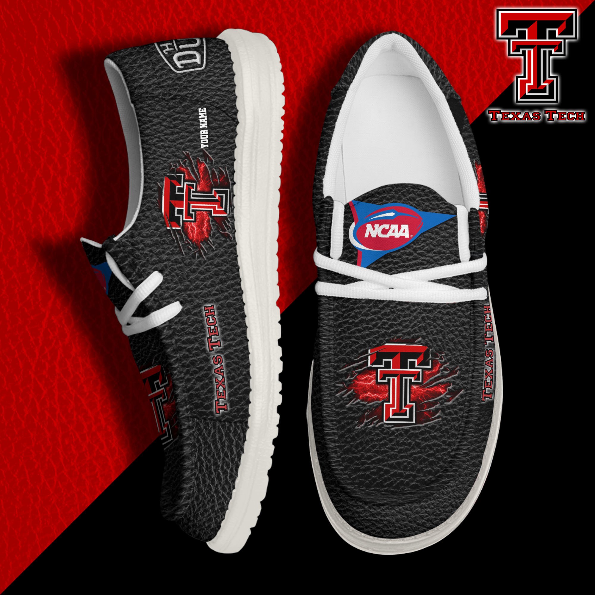 Texas Tech Red Raiders Hey Dude Canvas Loafer Shoes 2024 Version Custom Your Name, Sport Shoes For Lovers, Sport Team Shoes ETRG-61855