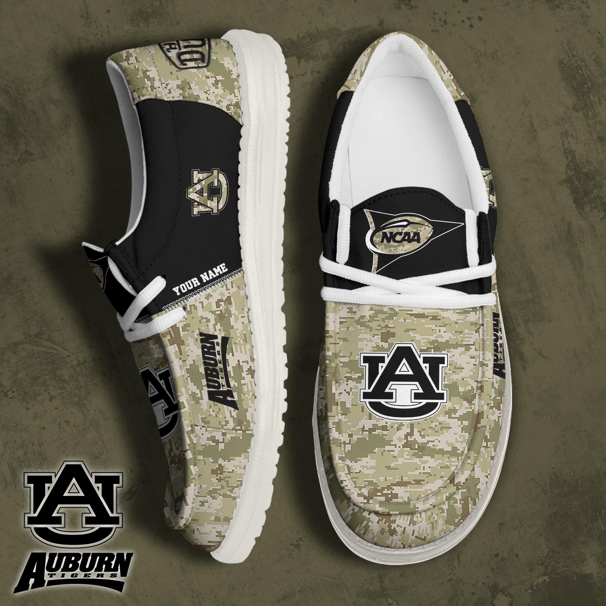 Auburn Tigers Football Hey Dude Canvas Loafer Shoes 2024 Version Custom Your Name, Sport Shoes For Fan, Fan Gifts ETRG-61868