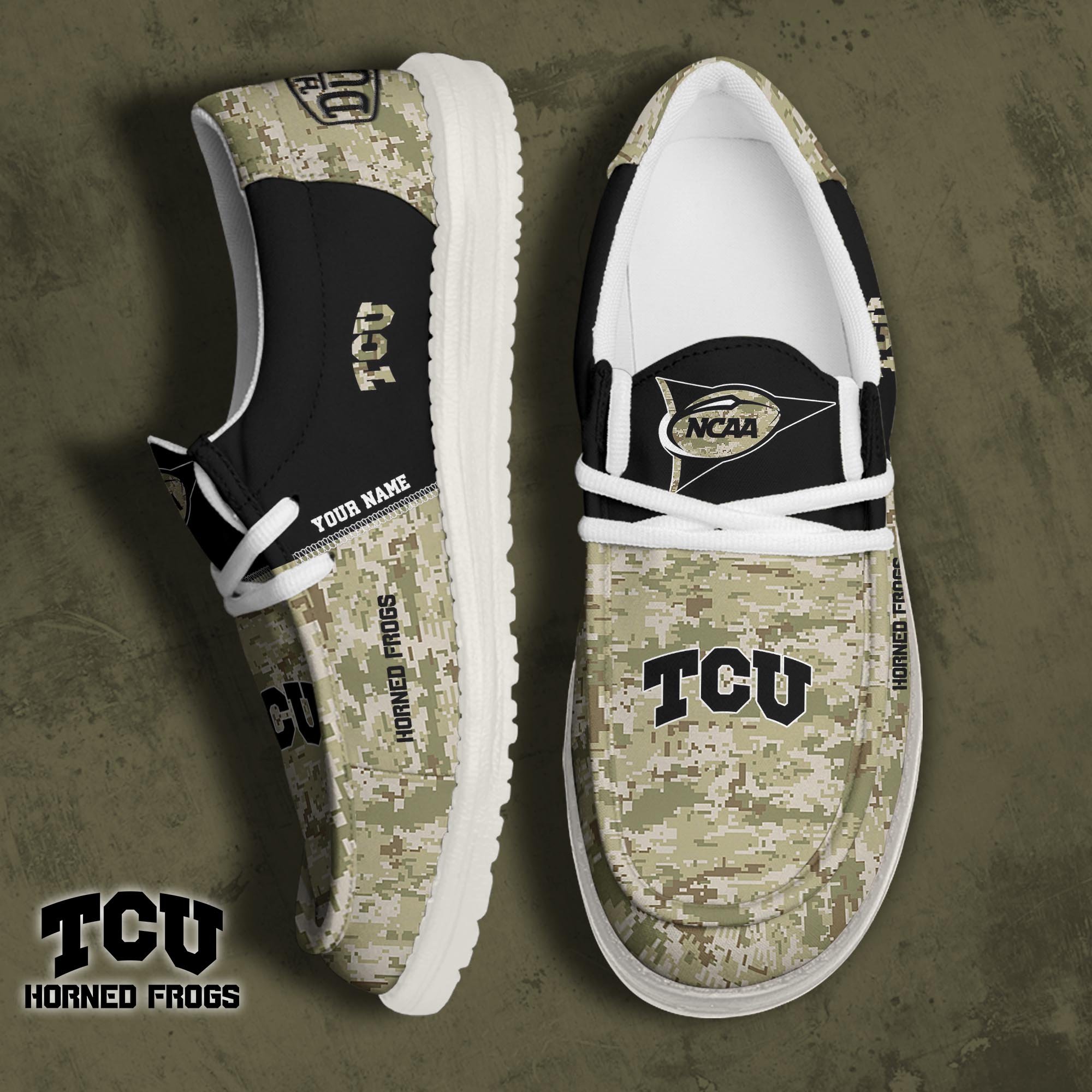 TCU Horned Frogs Football Hey Dude Canvas Loafer Shoes 2024 Version Custom Your Name, Sport Shoes For Fan, Fan Gifts ETRG-61868