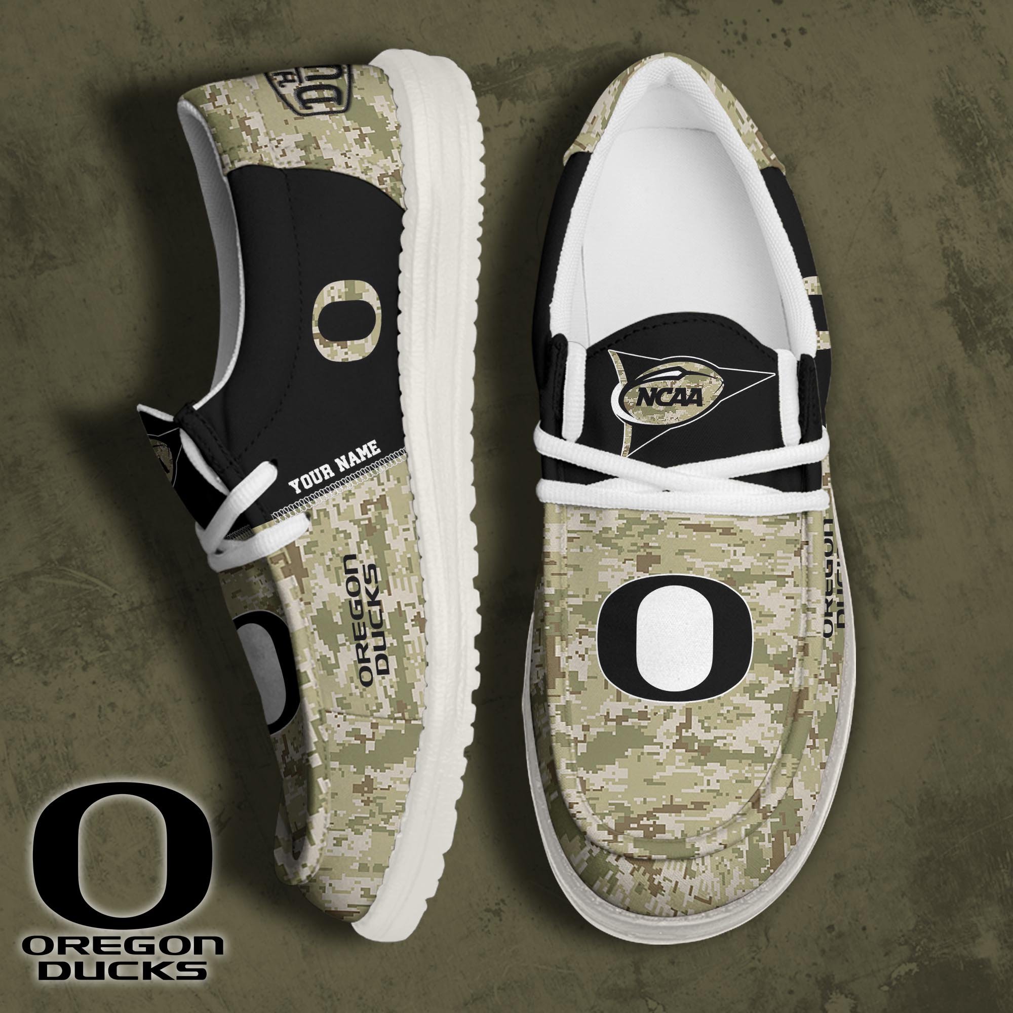 Oregon Ducks Football Hey Dude Canvas Loafer Shoes 2024 Version Custom Your Name, Sport Shoes For Fan, Fan Gifts ETRG-61868