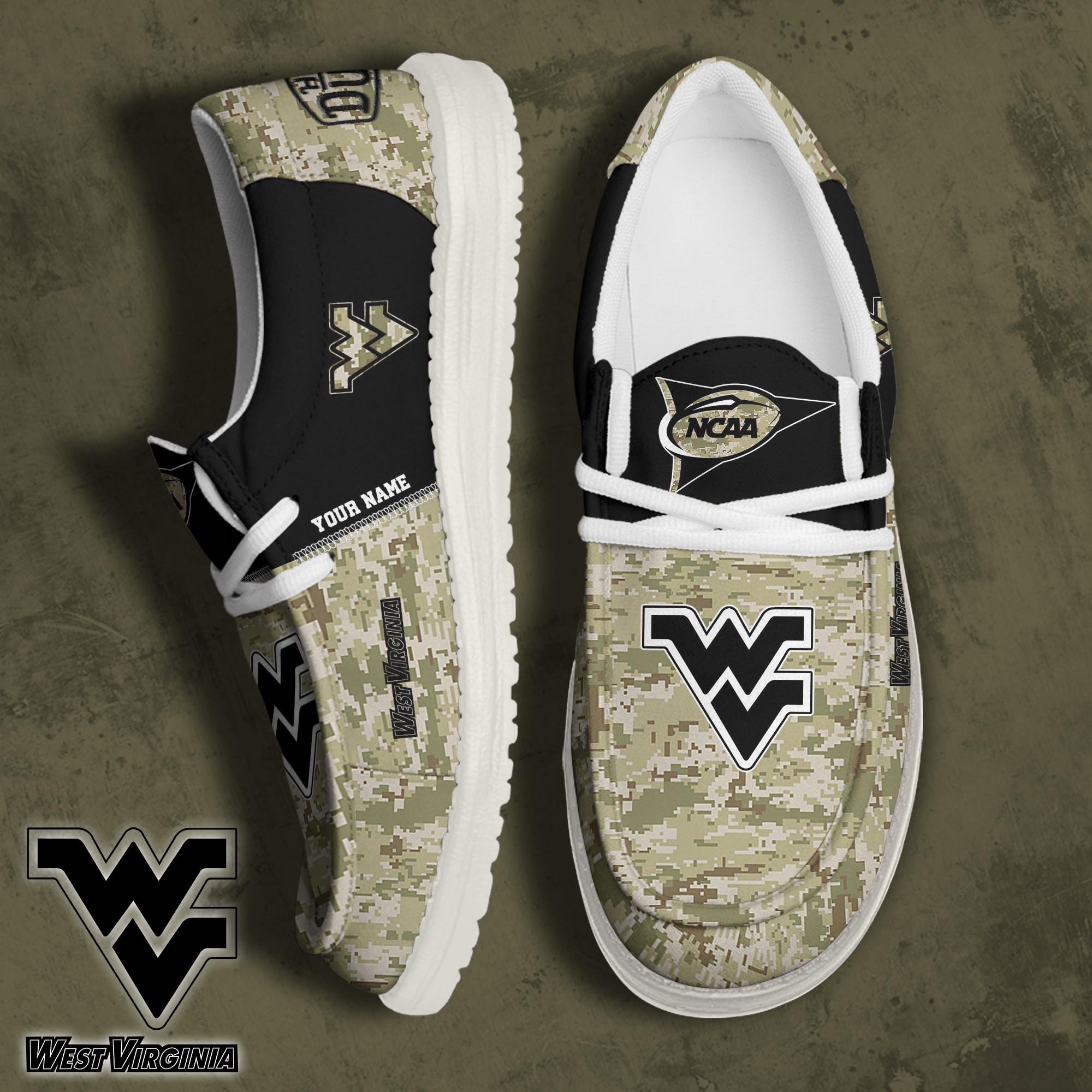 West Virginia Mountaineers Football Hey Dude Canvas Loafer Shoes 2024 Version Custom Your Name, Sport Shoes For Fan, Fan Gifts ETRG-61868