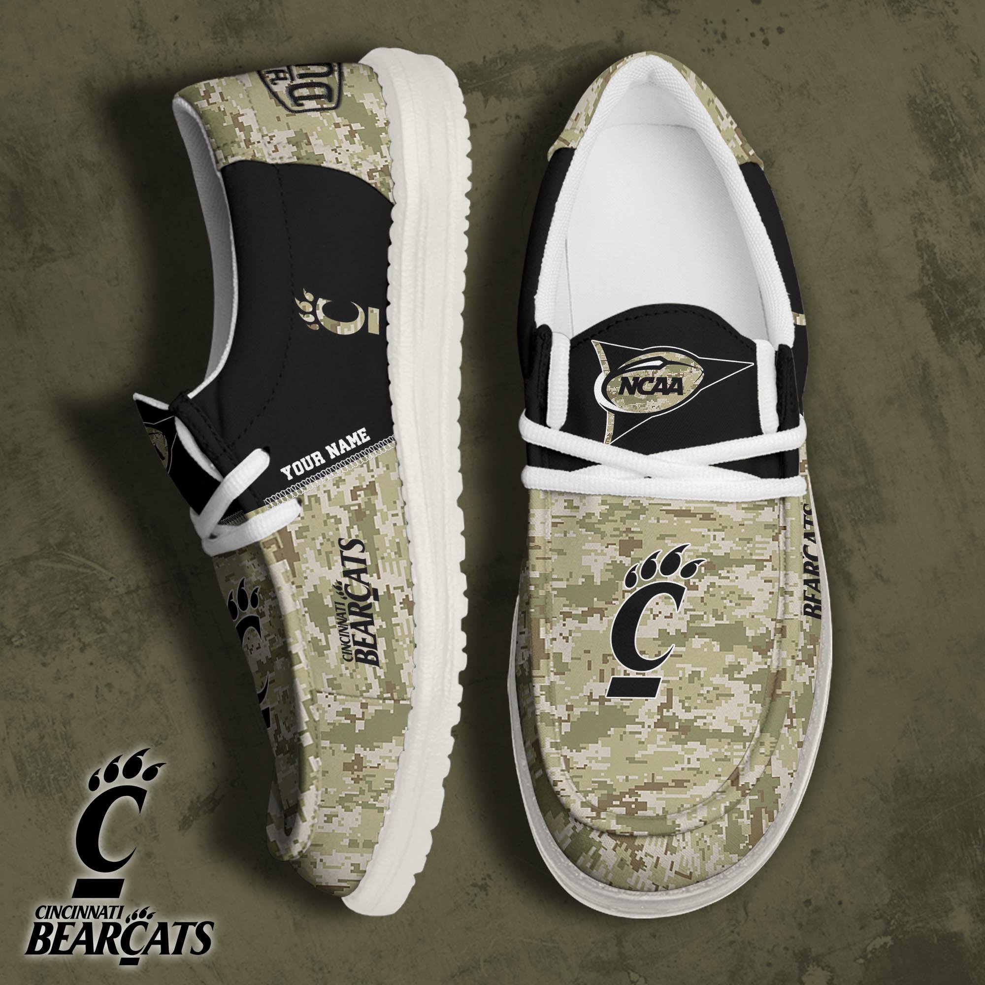 Cincinnati Bearcats Football Hey Dude Canvas Loafer Shoes 2024 Version Custom Your Name, Sport Shoes For Fan, Fan Gifts ETRG-61868