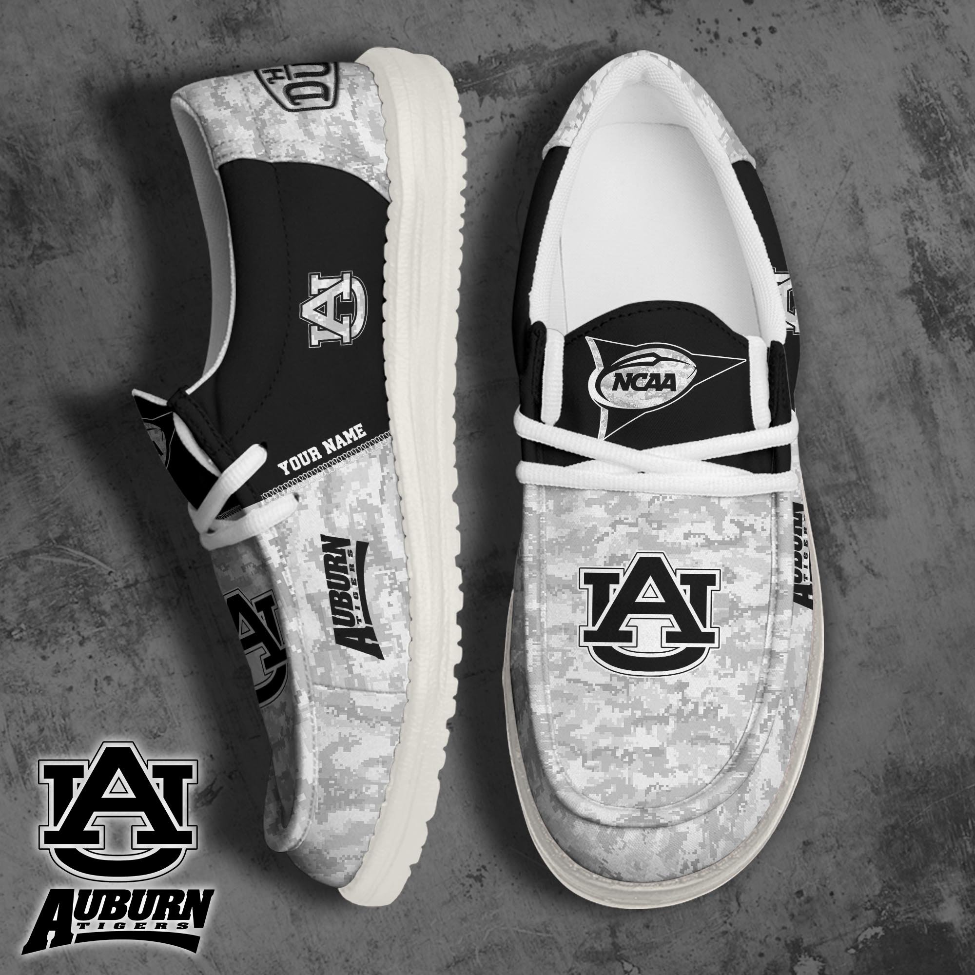 Auburn Tigers Football Hey Dude Canvas Loafer Shoes 2024 Version Custom Your Name, Sport Shoes For Fan, Fan Gifts ETRG-61869