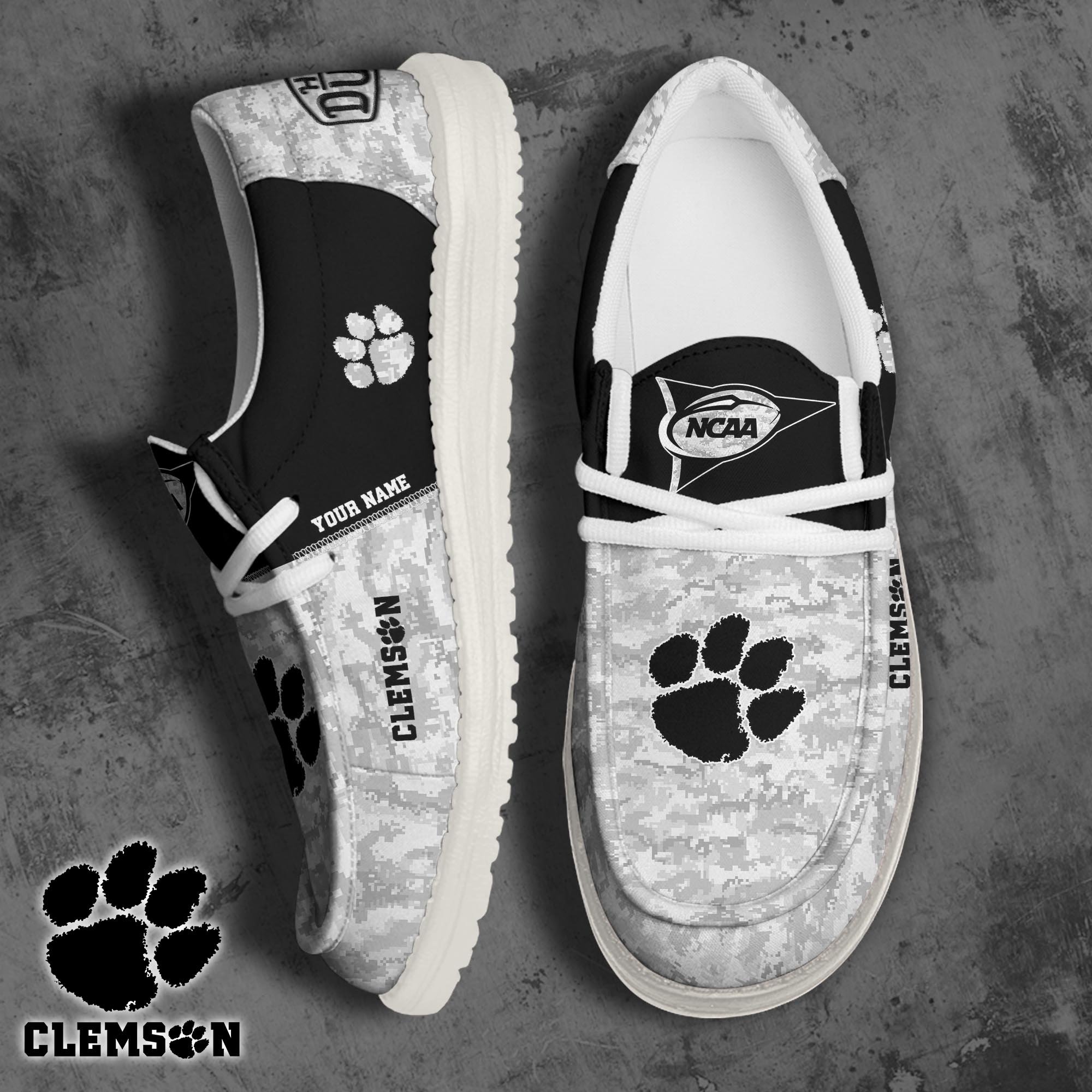 Clemson Tigers Football Hey Dude Canvas Loafer Shoes 2024 Version Custom Your Name, Sport Shoes For Fan, Fan Gifts ETRG-61869