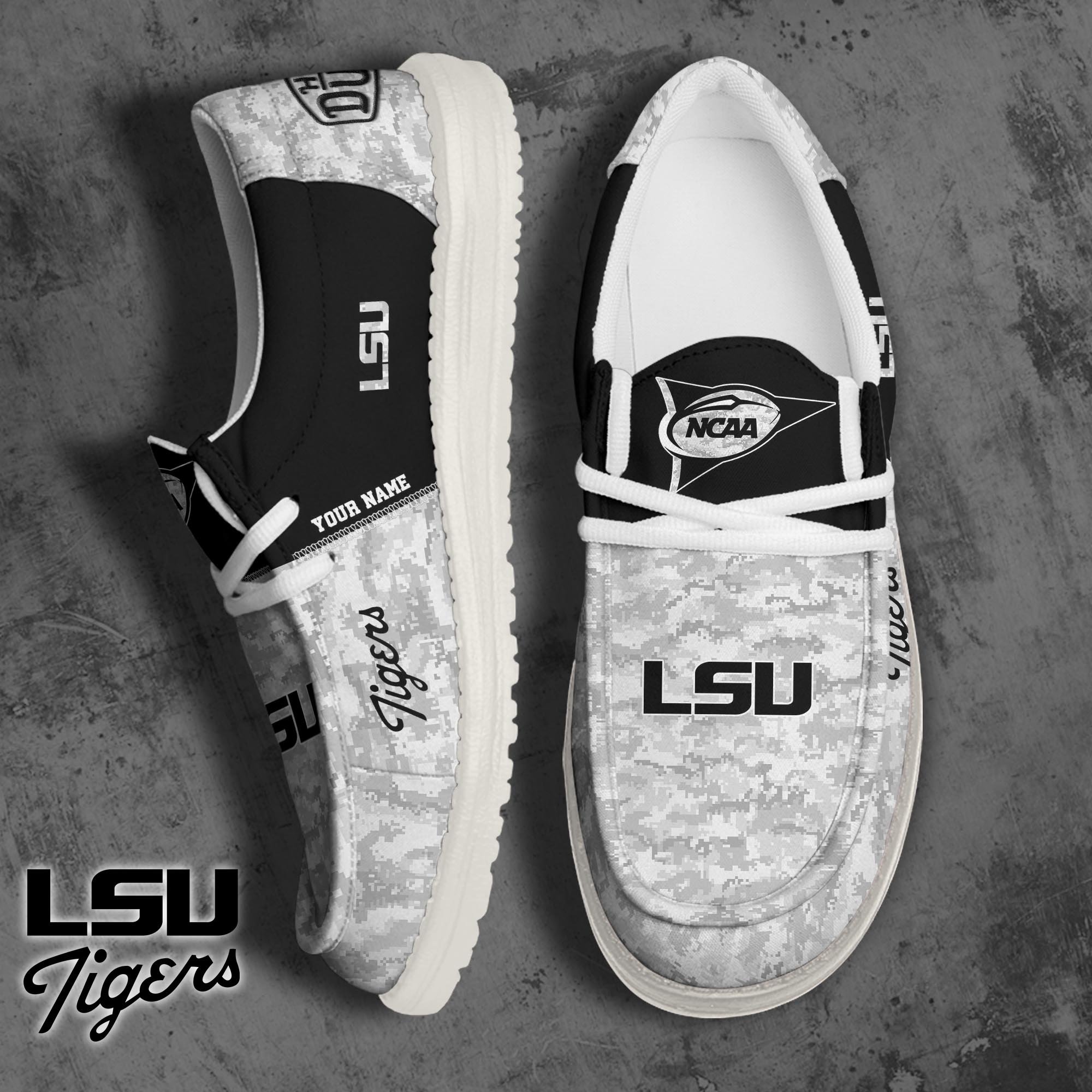 LSU TIGERS Football Hey Dude Canvas Loafer Shoes 2024 Version Custom Your Name, Sport Shoes For Fan, Fan Gifts ETRG-61869