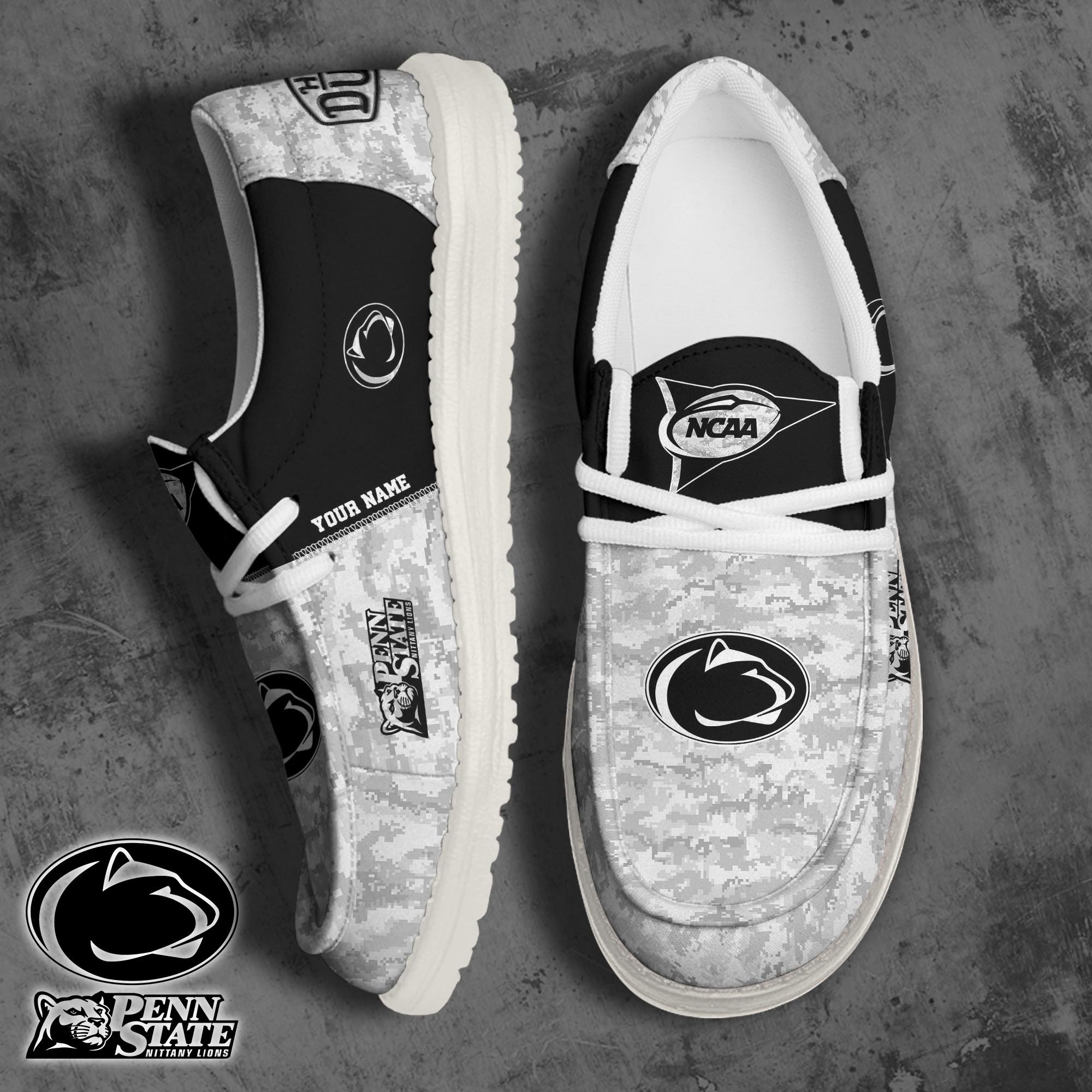 Penn State Nittany Lions Football Hey Dude Canvas Loafer Shoes 2024 Version Custom Your Name, Sport Shoes For Fan, Fan Gifts ETRG-61869