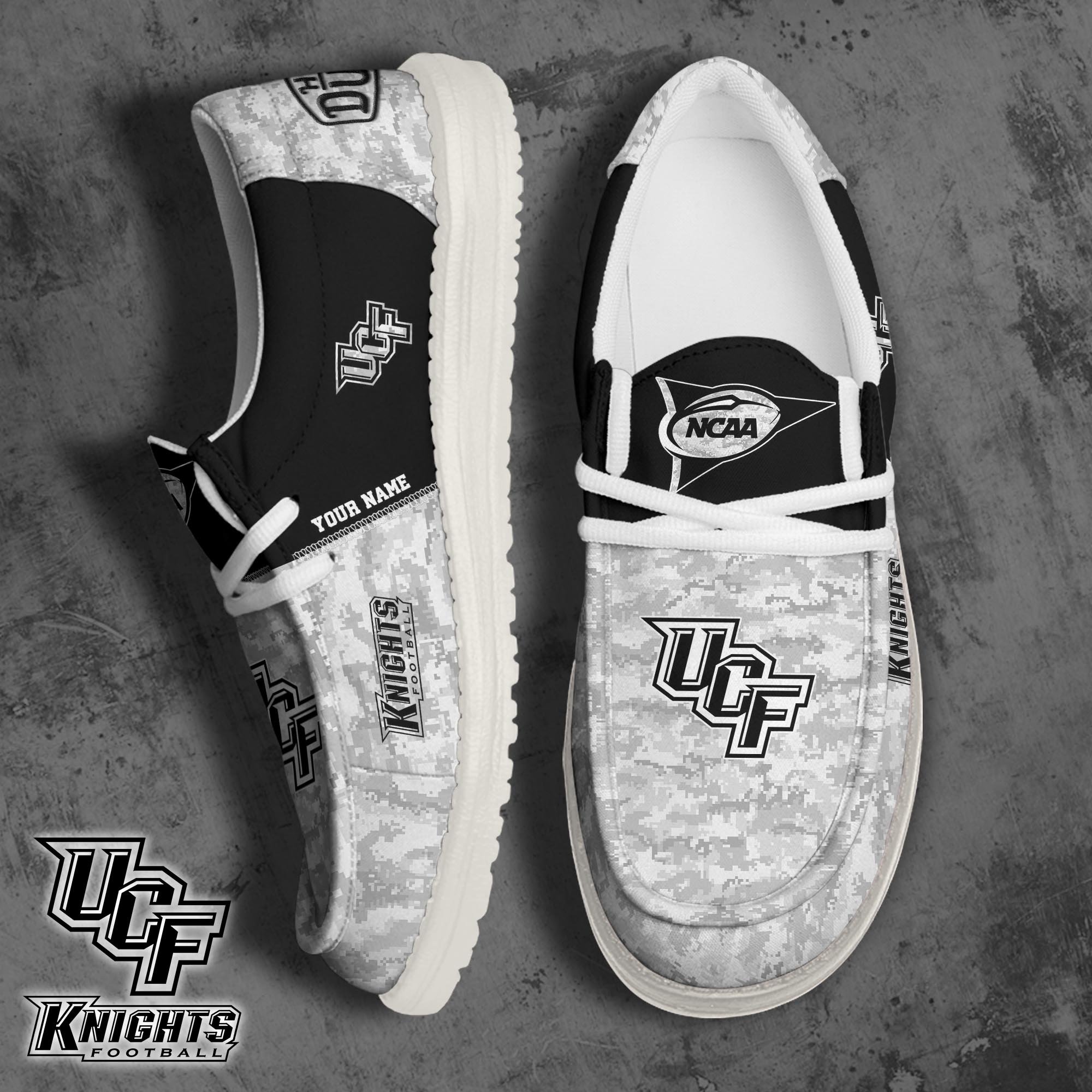 UCF Knights Football Hey Dude Canvas Loafer Shoes 2024 Version Custom Your Name, Sport Shoes For Fan, Fan Gifts ETRG-61869