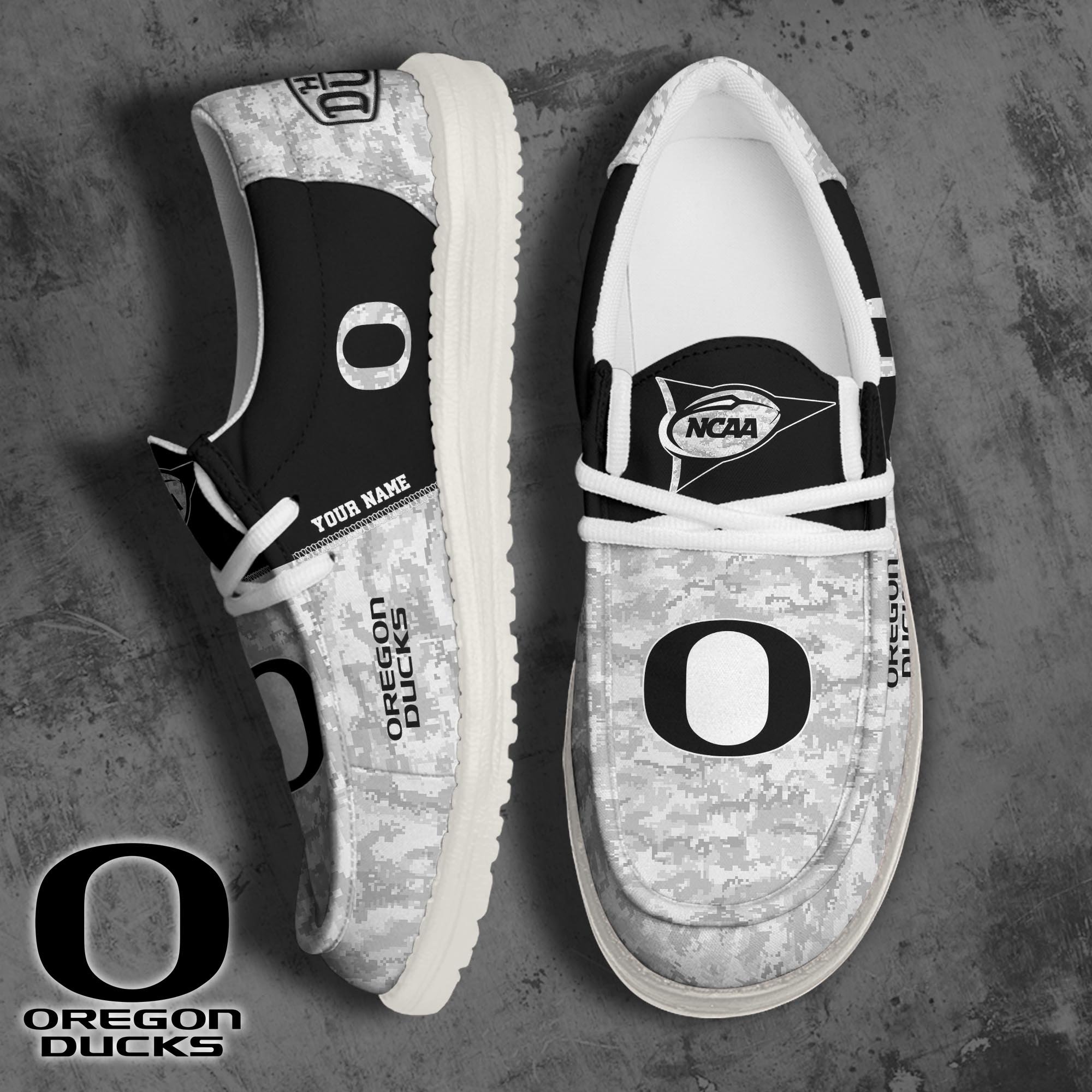 Oregon Ducks Football Hey Dude Canvas Loafer Shoes 2024 Version Custom Your Name, Sport Shoes For Fan, Fan Gifts ETRG-61869