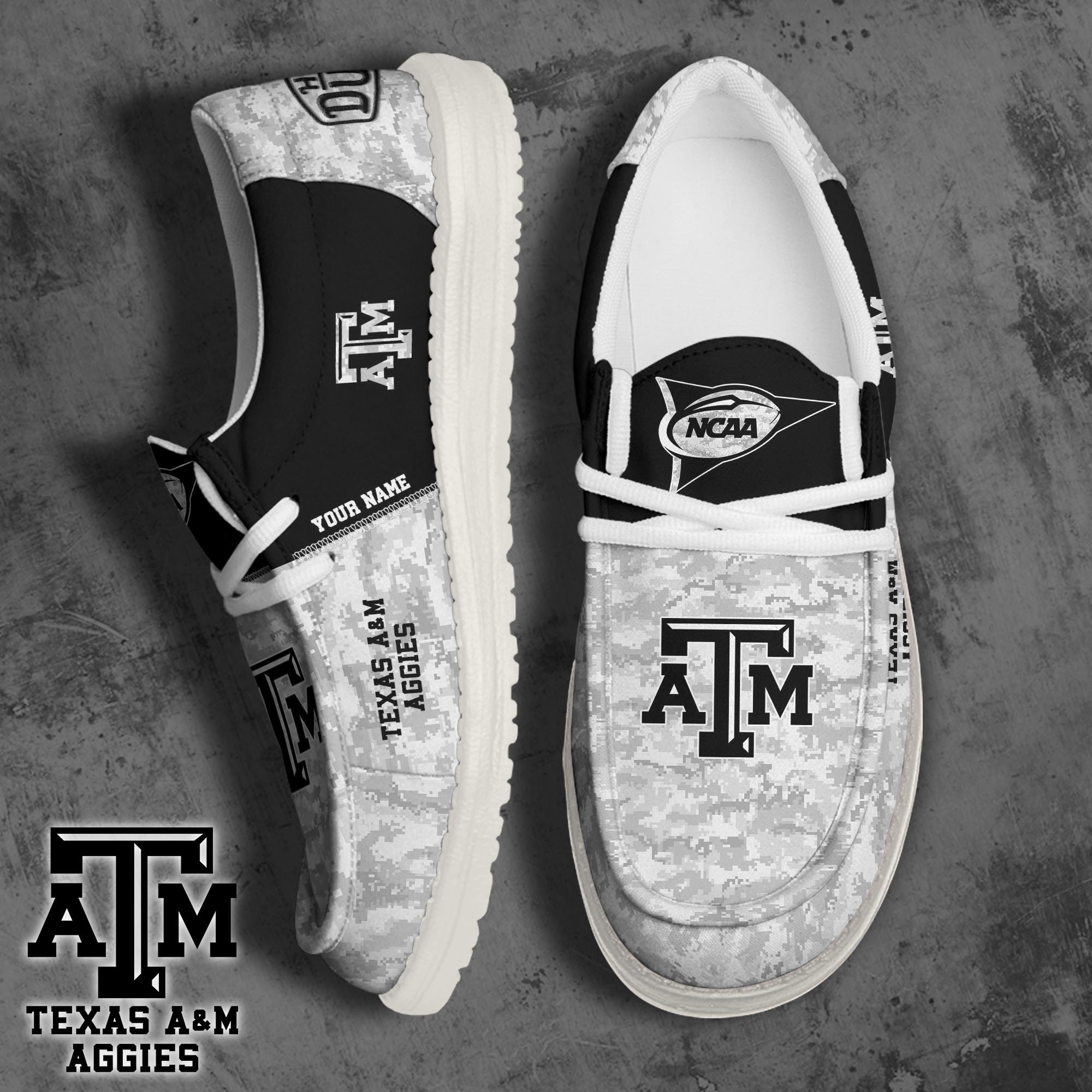 Texas A&M Aggies Football Hey Dude Canvas Loafer Shoes 2024 Version Custom Your Name, Sport Shoes For Fan, Fan Gifts ETRG-61869