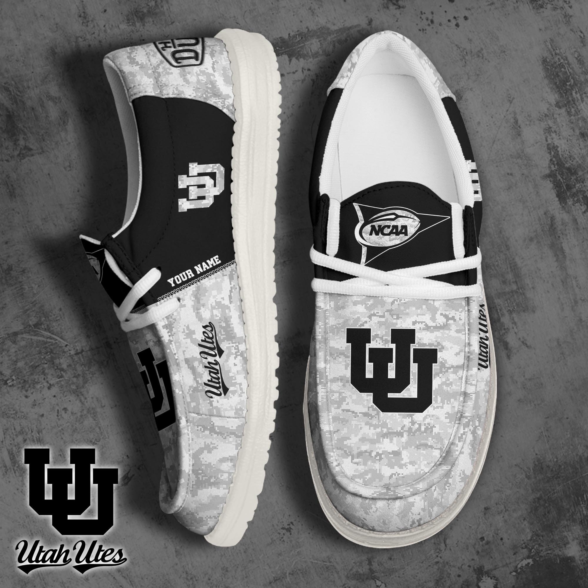 Utah Utes Football Hey Dude Canvas Loafer Shoes 2024 Version Custom Your Name, Sport Shoes For Fan, Fan Gifts ETRG-61869