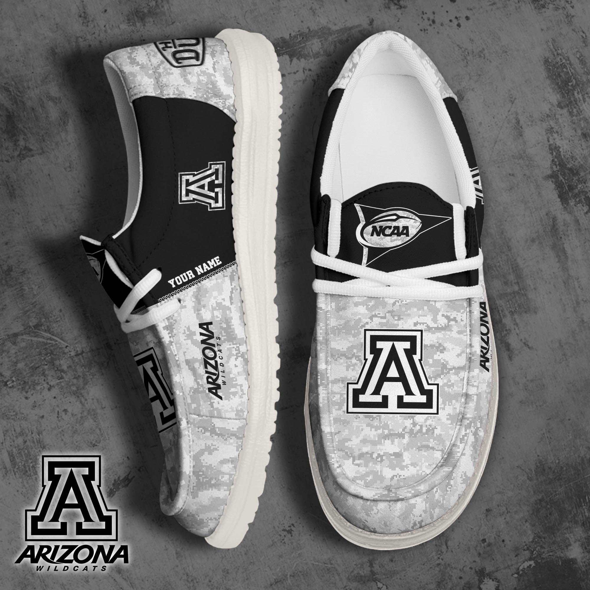 Arizona Wildcats Football Hey Dude Canvas Loafer Shoes 2024 Version Custom Your Name, Sport Shoes For Fan, Fan Gifts ETRG-61869