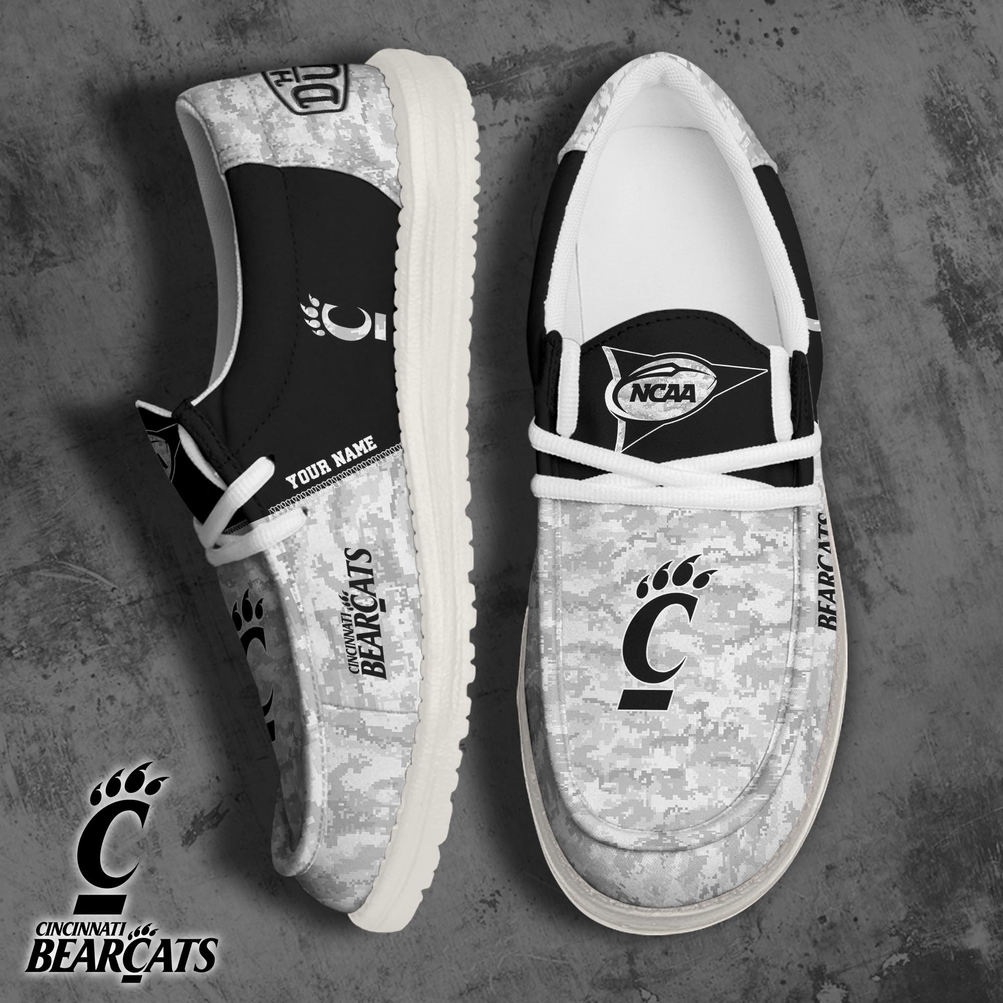 Cincinnati Bearcats Football Hey Dude Canvas Loafer Shoes 2024 Version Custom Your Name, Sport Shoes For Fan, Fan Gifts ETRG-61869