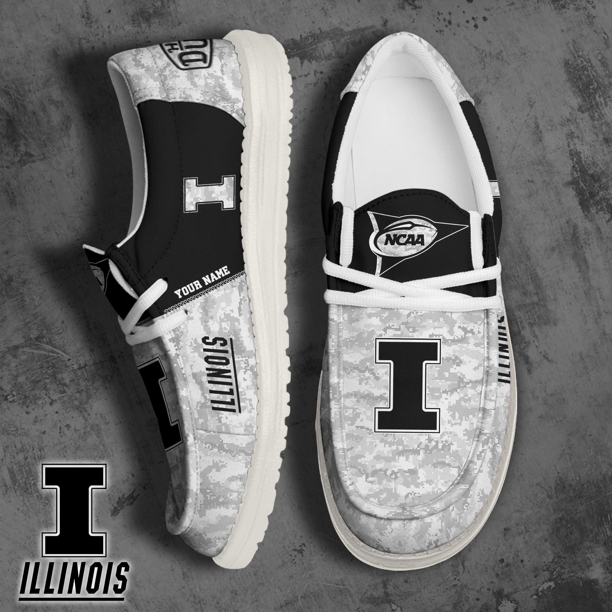 Illinois Fighting Illini Football Hey Dude Canvas Loafer Shoes 2024 Version Custom Your Name, Sport Shoes For Fan, Fan Gifts ETRG-61869