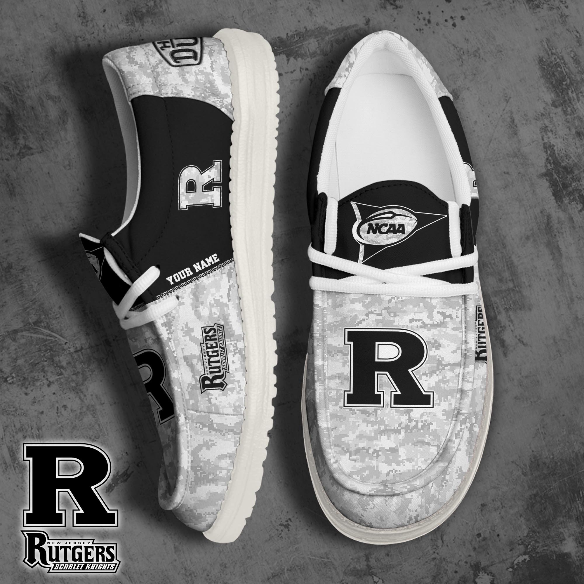 Rutgers Scarlet Knights Football Hey Dude Canvas Loafer Shoes 2024 Version Custom Your Name, Sport Shoes For Fan, Fan Gifts ETRG-61869