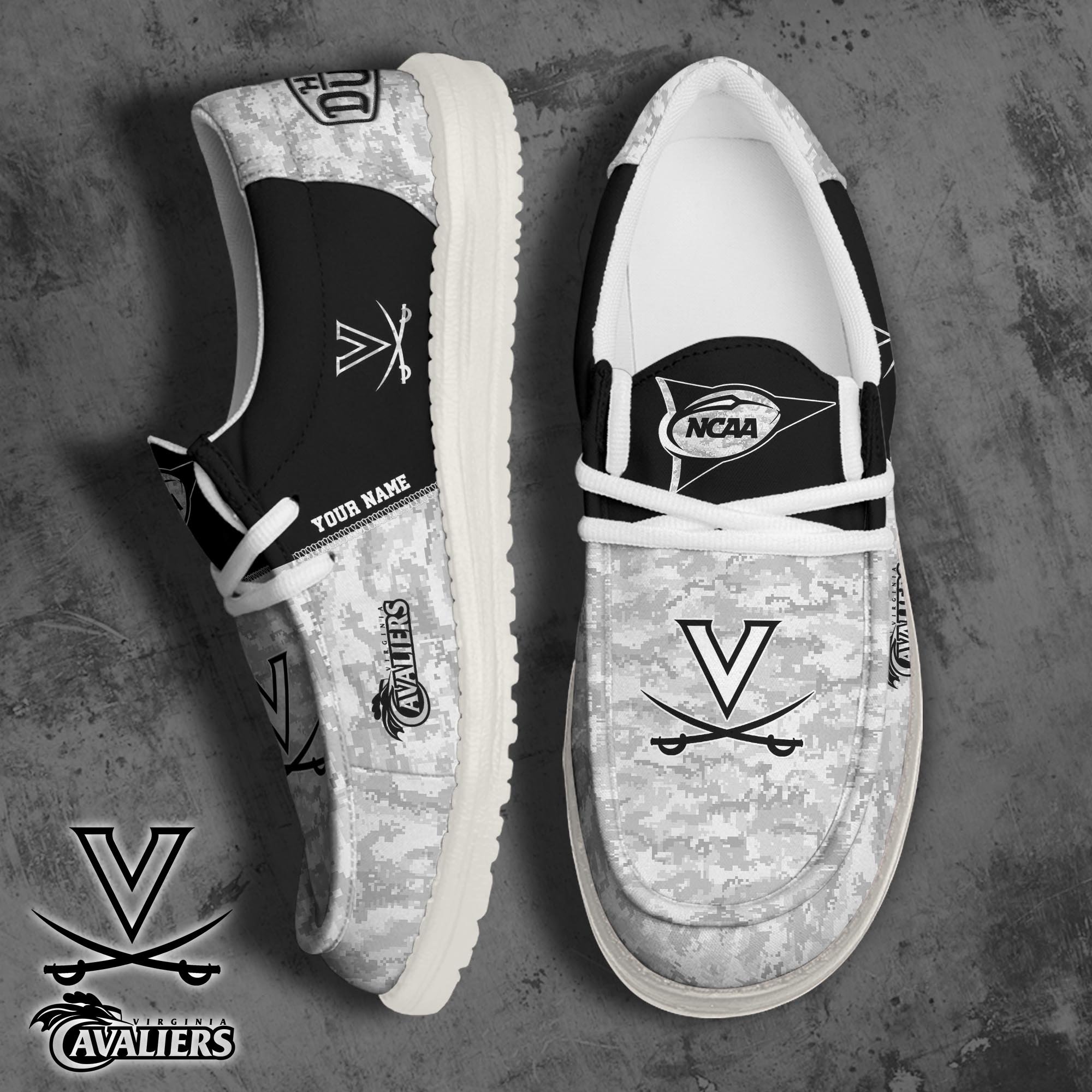 Virginia Cavaliers Football Hey Dude Canvas Loafer Shoes 2024 Version Custom Your Name, Sport Shoes For Fan, Fan Gifts ETRG-61869