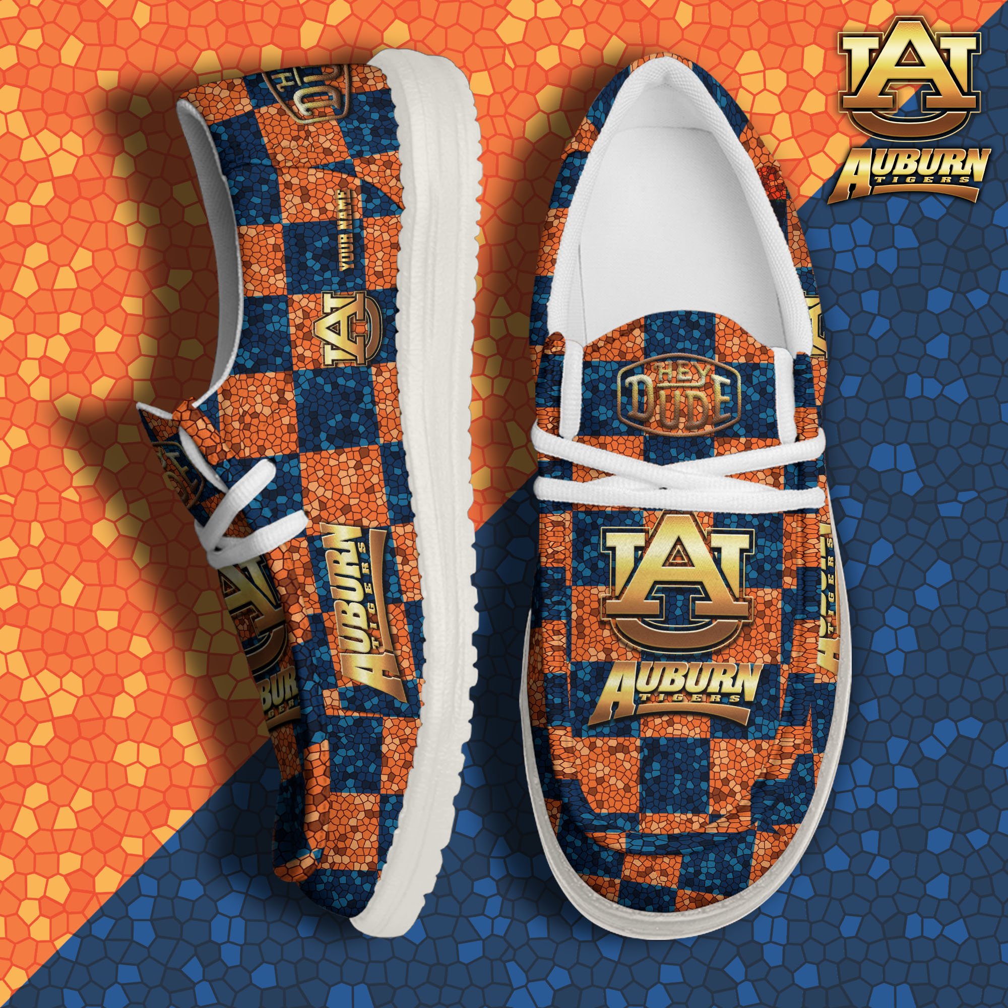 Auburn Tigers Hey Dude Canvas Loafer Shoes 2024 Version Custom Your Name, Football Shoes For Fans, Sport Gifts ETRG-61887