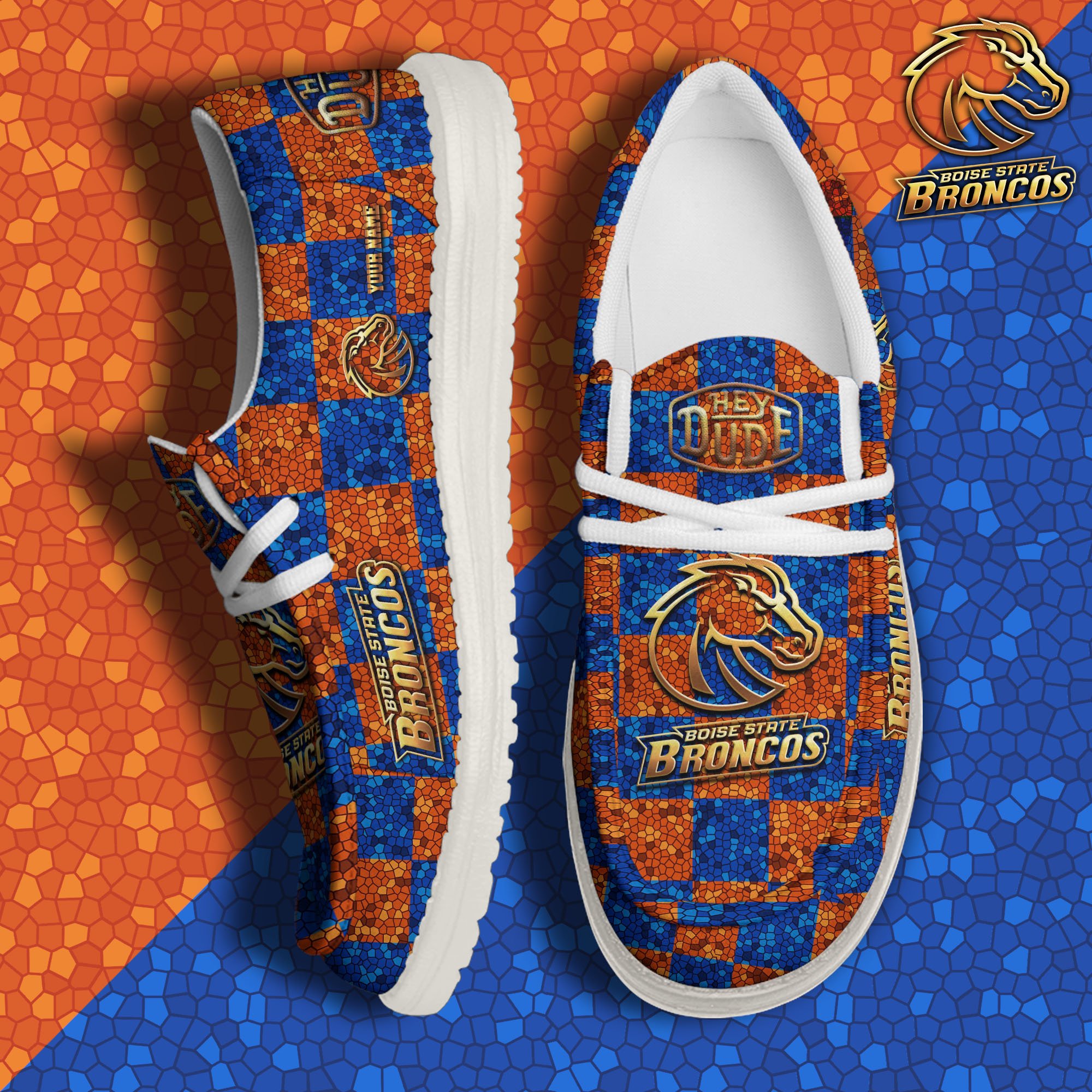 Boise State Broncos Hey Dude Canvas Loafer Shoes 2024 Version Custom Your Name, Football Shoes For Fans, Sport Gifts ETRG-61887