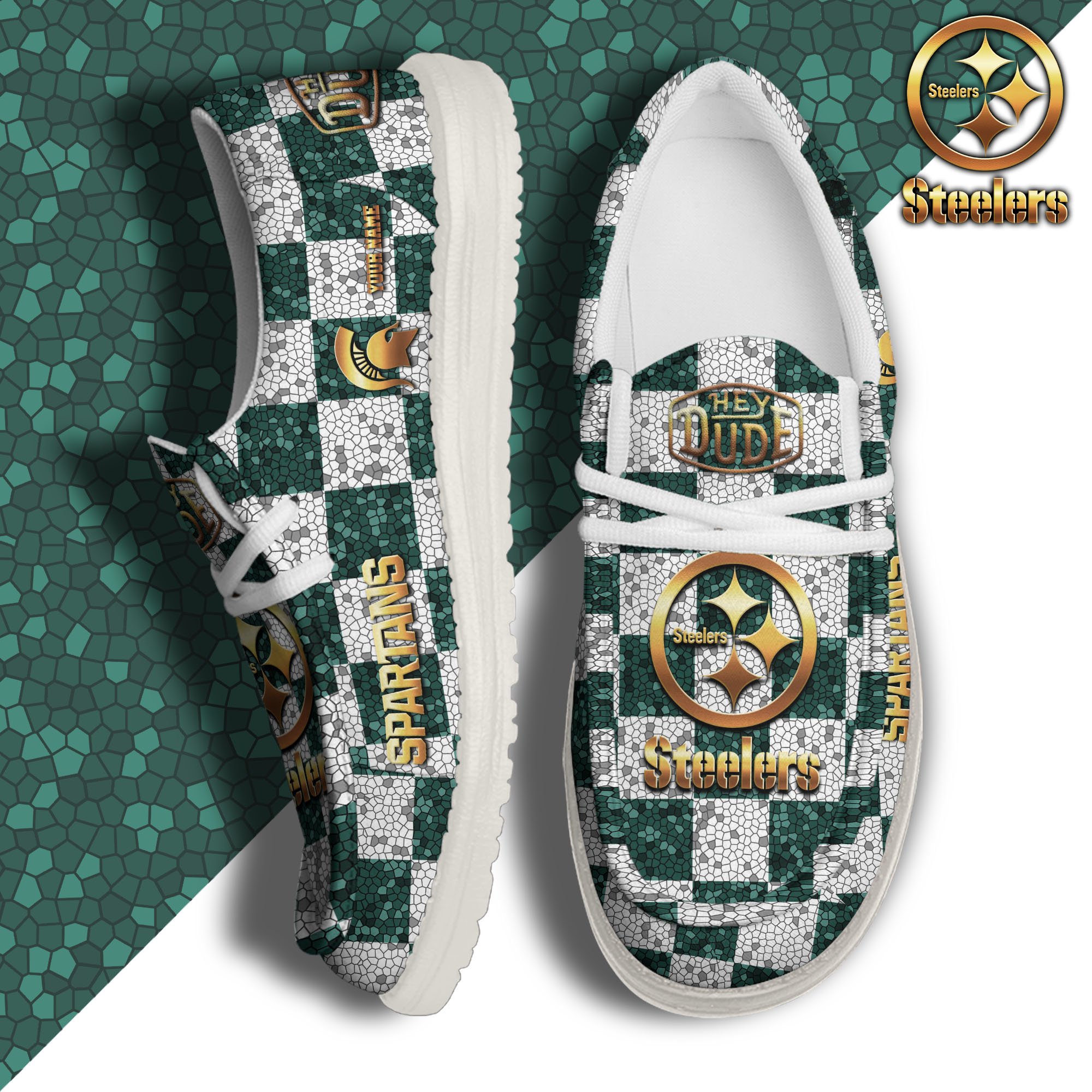 Michigan State Spartans Hey Dude Canvas Loafer Shoes 2024 Version Custom Your Name, Football Shoes For Fans, Sport Gifts ETRG-61887