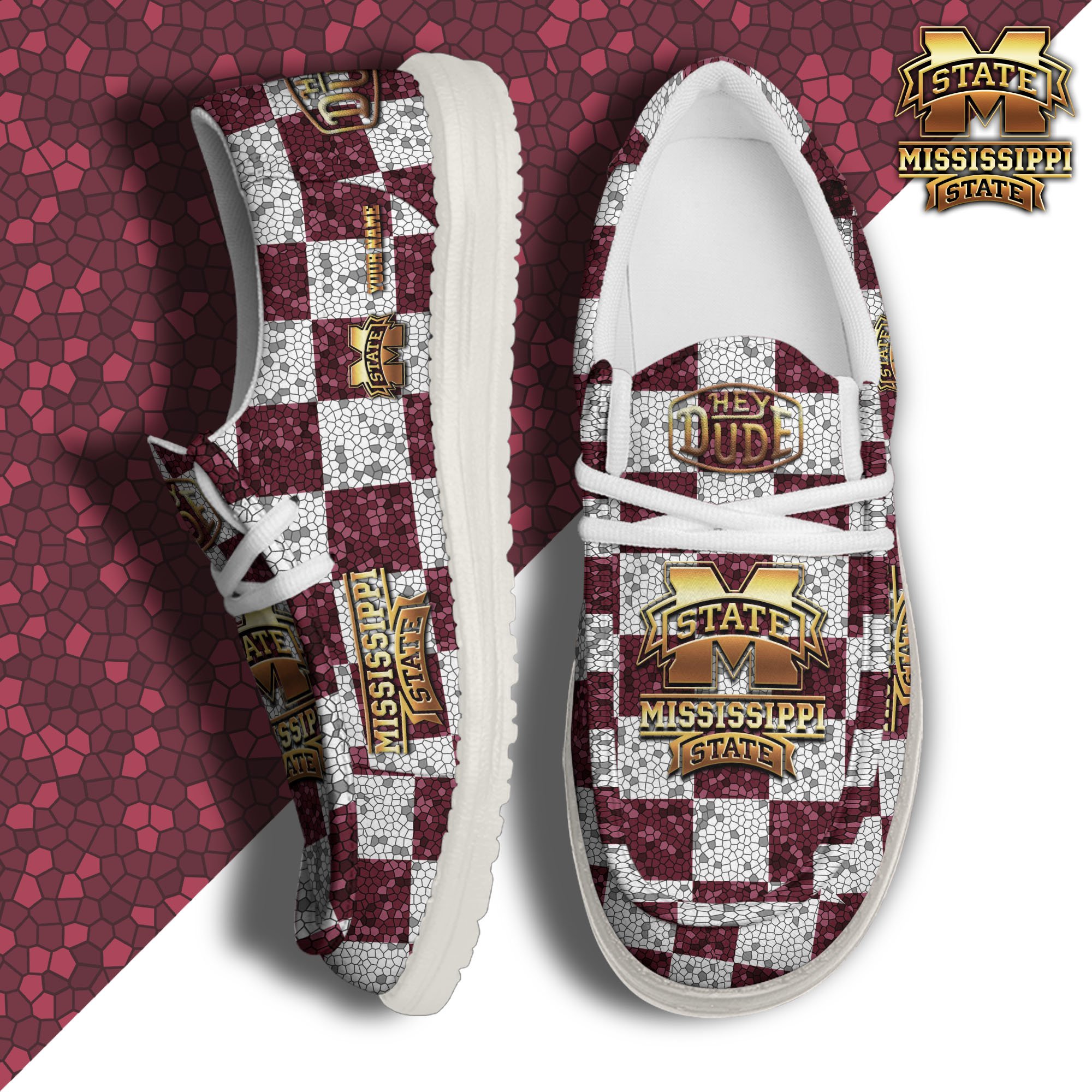 Mississippi State Bulldogs Hey Dude Canvas Loafer Shoes 2024 Version Custom Your Name, Football Shoes For Fans, Sport Gifts ETRG-61887