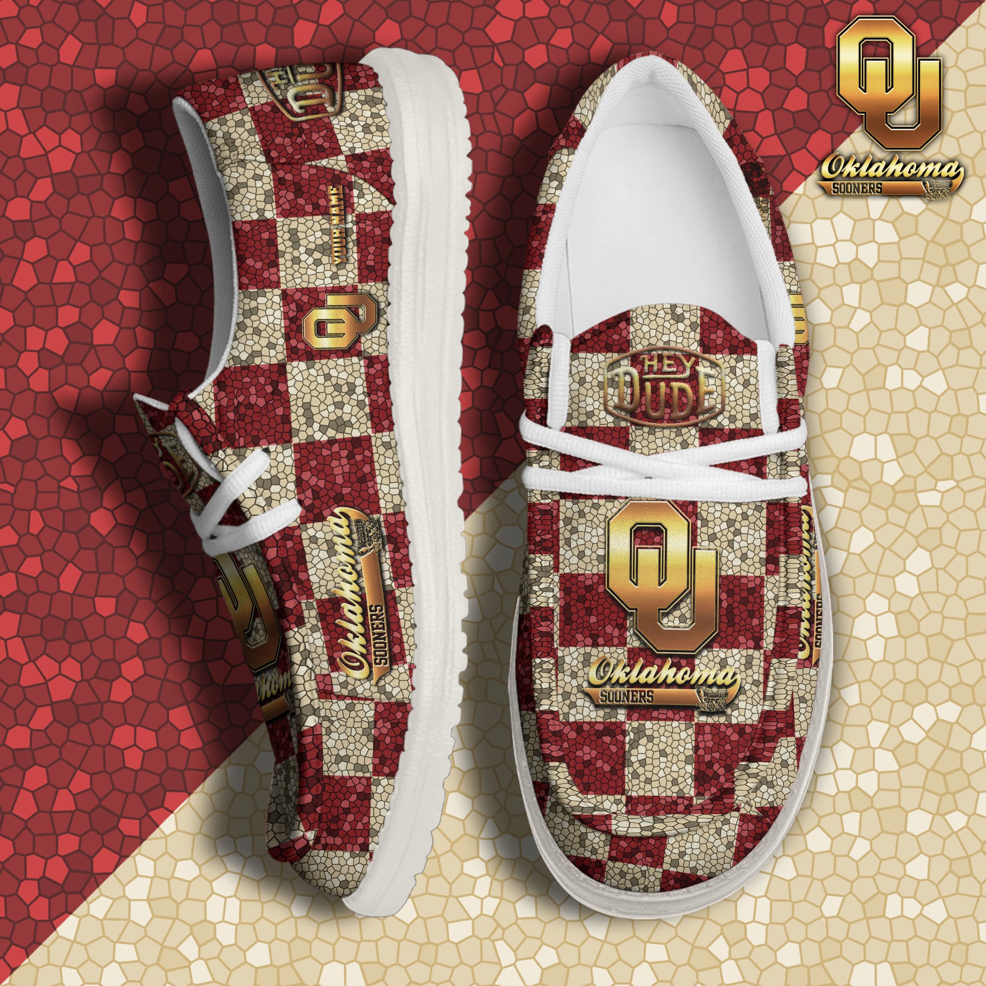 Oklahoma Sooners Hey Dude Canvas Loafer Shoes 2024 Version Custom Your Name, Football Shoes For Fans, Sport Gifts ETRG-61887