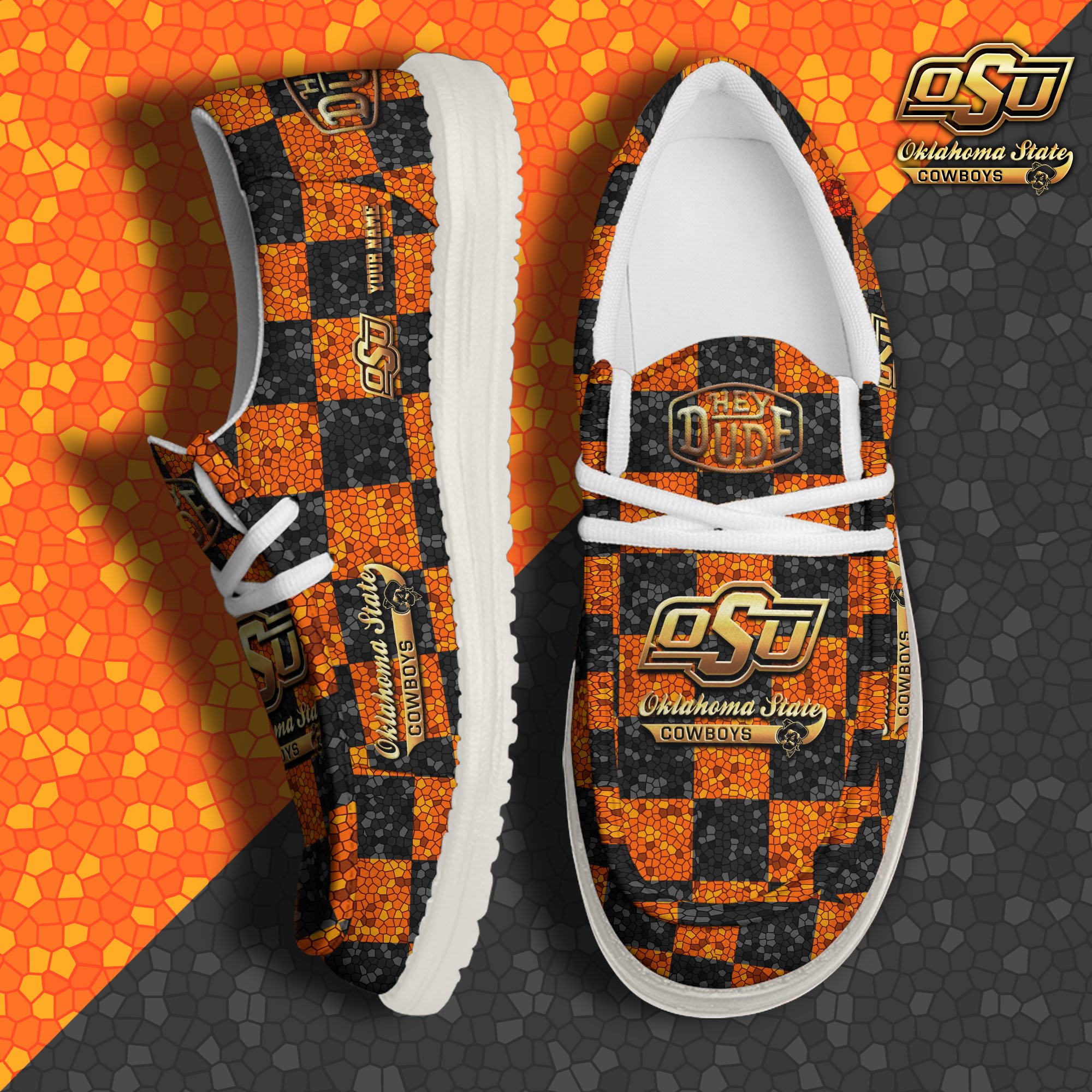 Oklahoma State Cowboys Hey Dude Canvas Loafer Shoes 2024 Version Custom Your Name, Football Shoes For Fans, Sport Gifts ETRG-61887