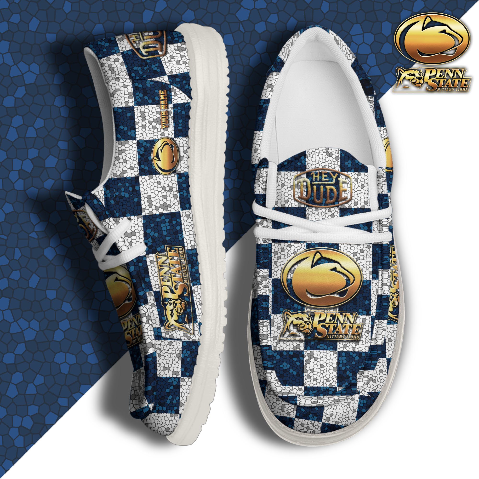 Penn State Nittany Lions Hey Dude Canvas Loafer Shoes 2024 Version Custom Your Name, Football Shoes For Fans, Sport Gifts ETRG-61887