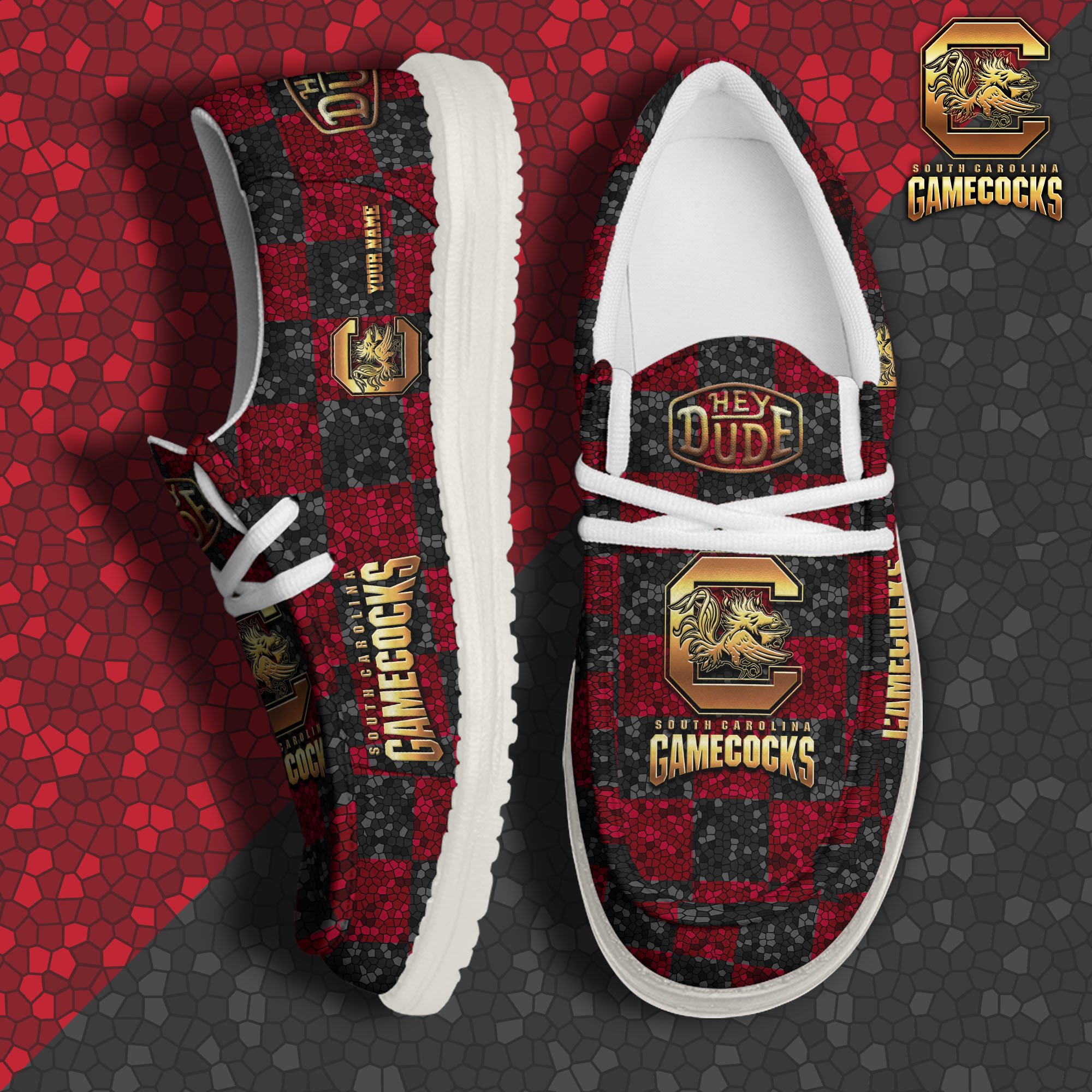 South Carolina Gamecocks Hey Dude Canvas Loafer Shoes 2024 Version Custom Your Name, Football Shoes For Fans, Sport Gifts ETRG-61887