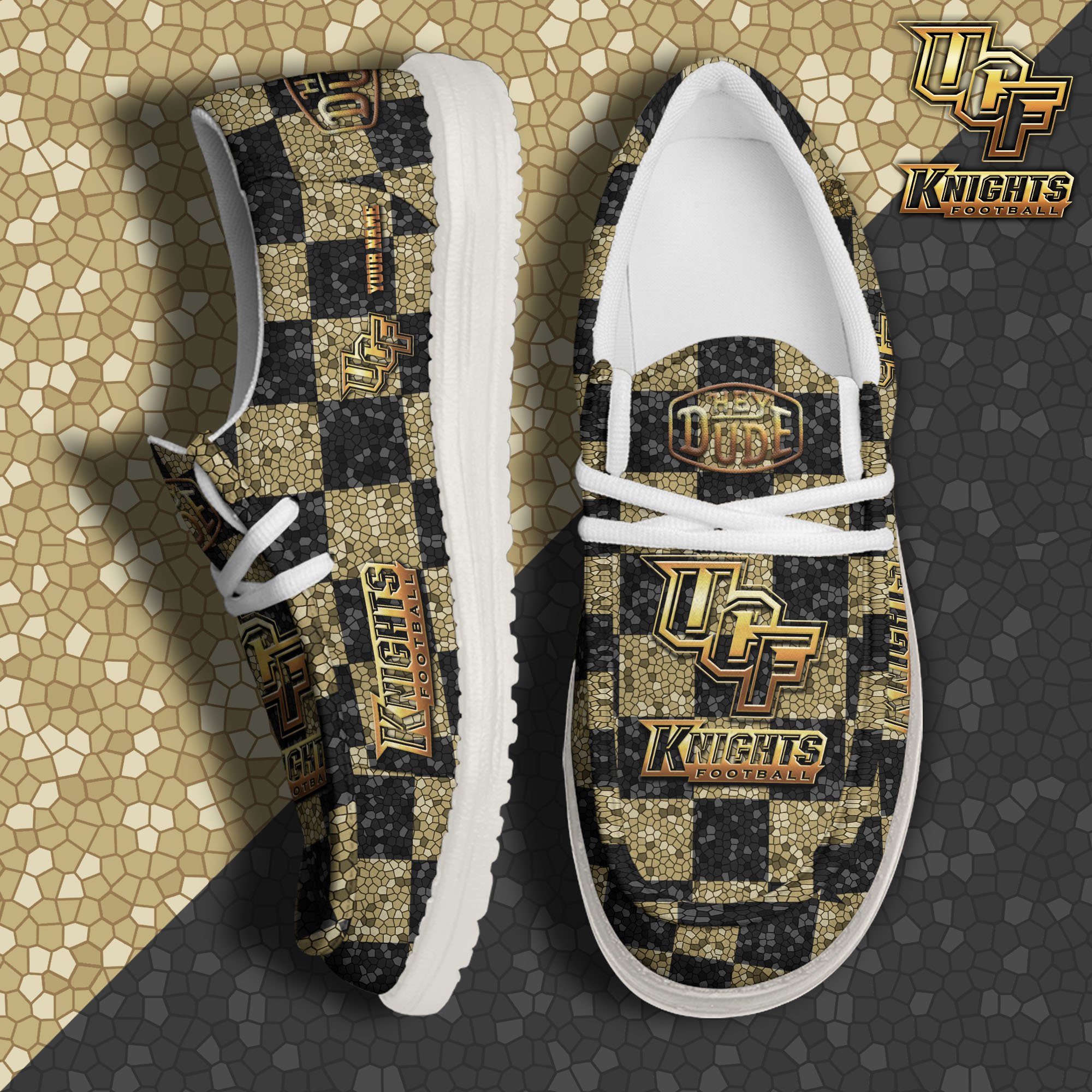 UCF Knights Hey Dude Canvas Loafer Shoes 2024 Version Custom Your Name, Football Shoes For Fans, Sport Gifts ETRG-61887