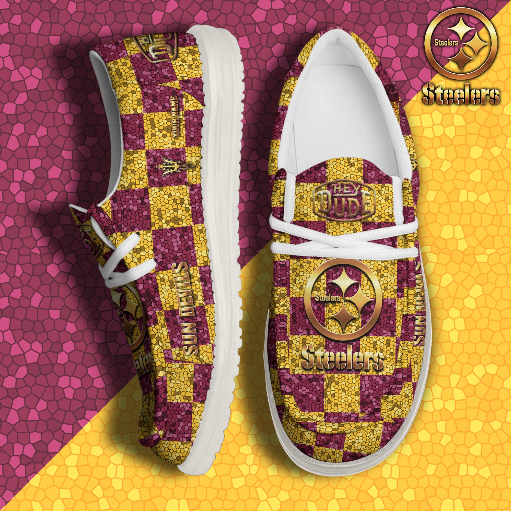 Arizona State Sun Devils Hey Dude Canvas Loafer Shoes 2024 Version Custom Your Name, Football Shoes For Fans, Sport Gifts ETRG-61887