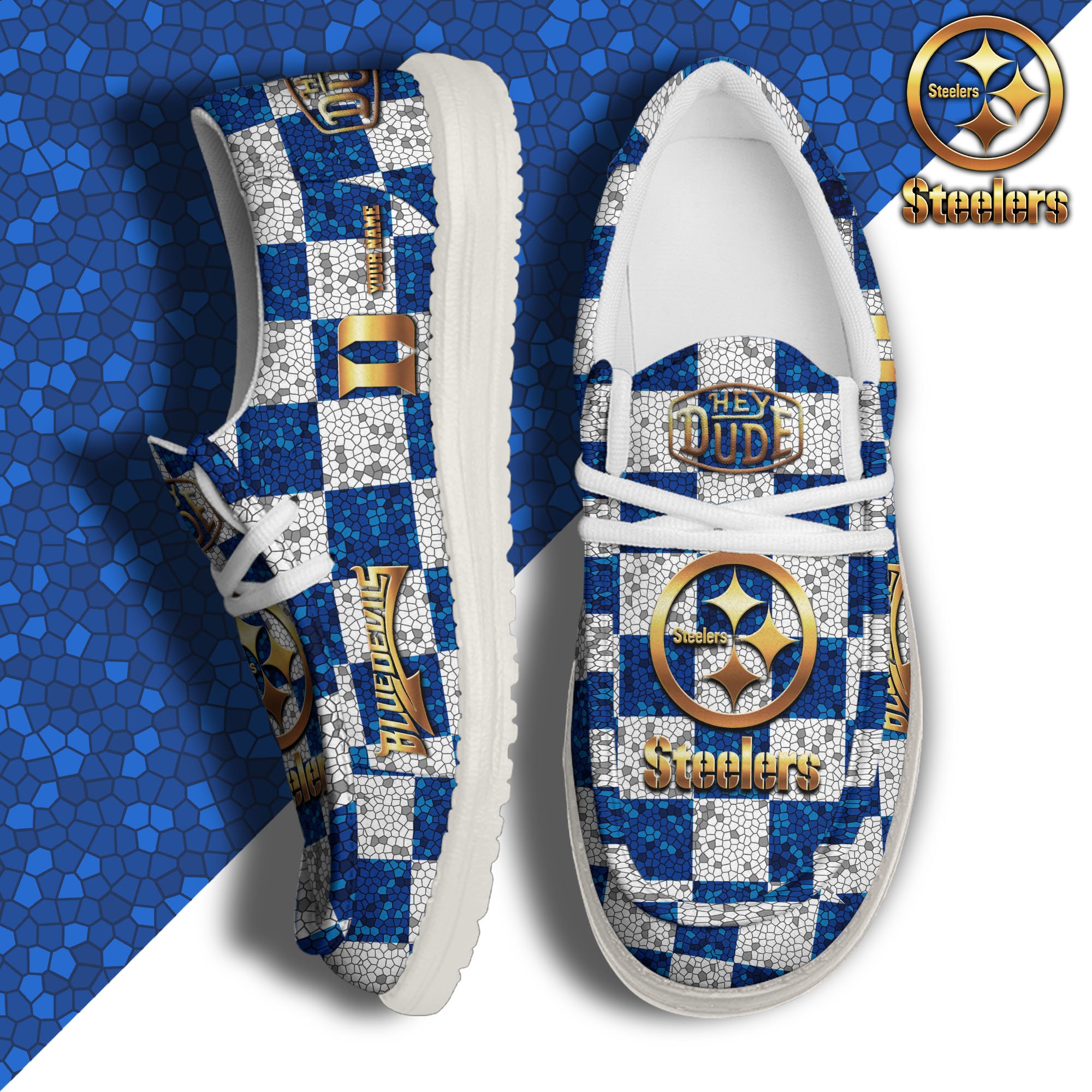 Duke Blue Devils Hey Dude Canvas Loafer Shoes 2024 Version Custom Your Name, Football Shoes For Fans, Sport Gifts ETRG-61887